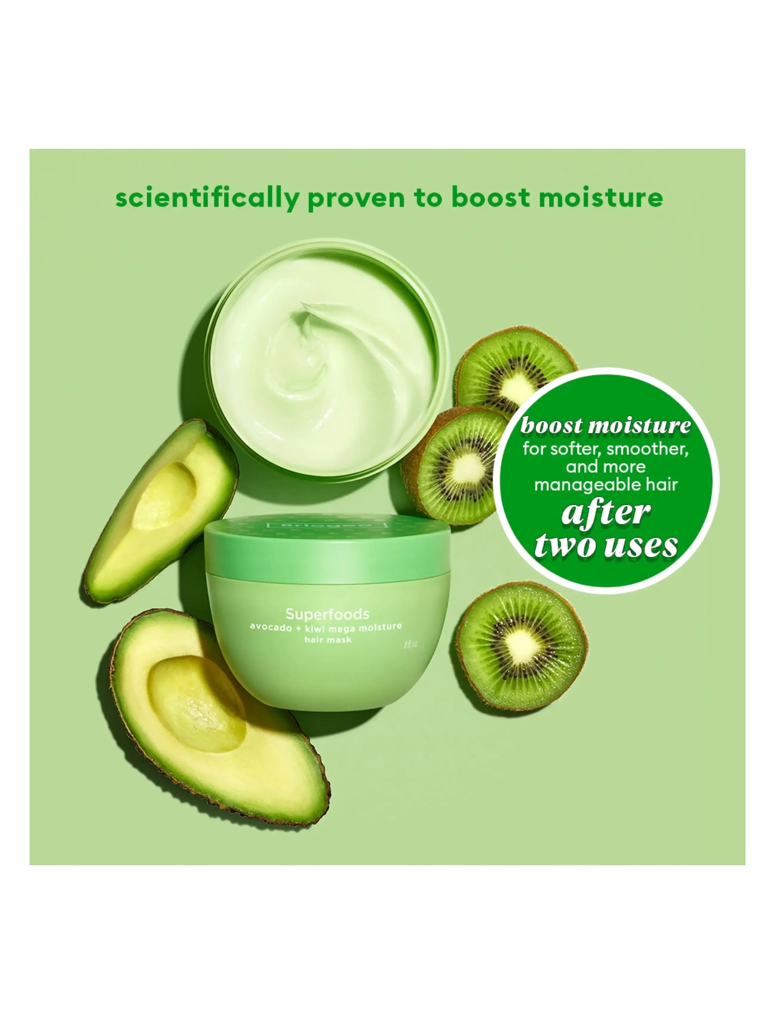 Briogeo - Briogeo Superfoods™ Avocado + Kiwi Mega Moisture Mask 240ml - hårkur - clear - 2