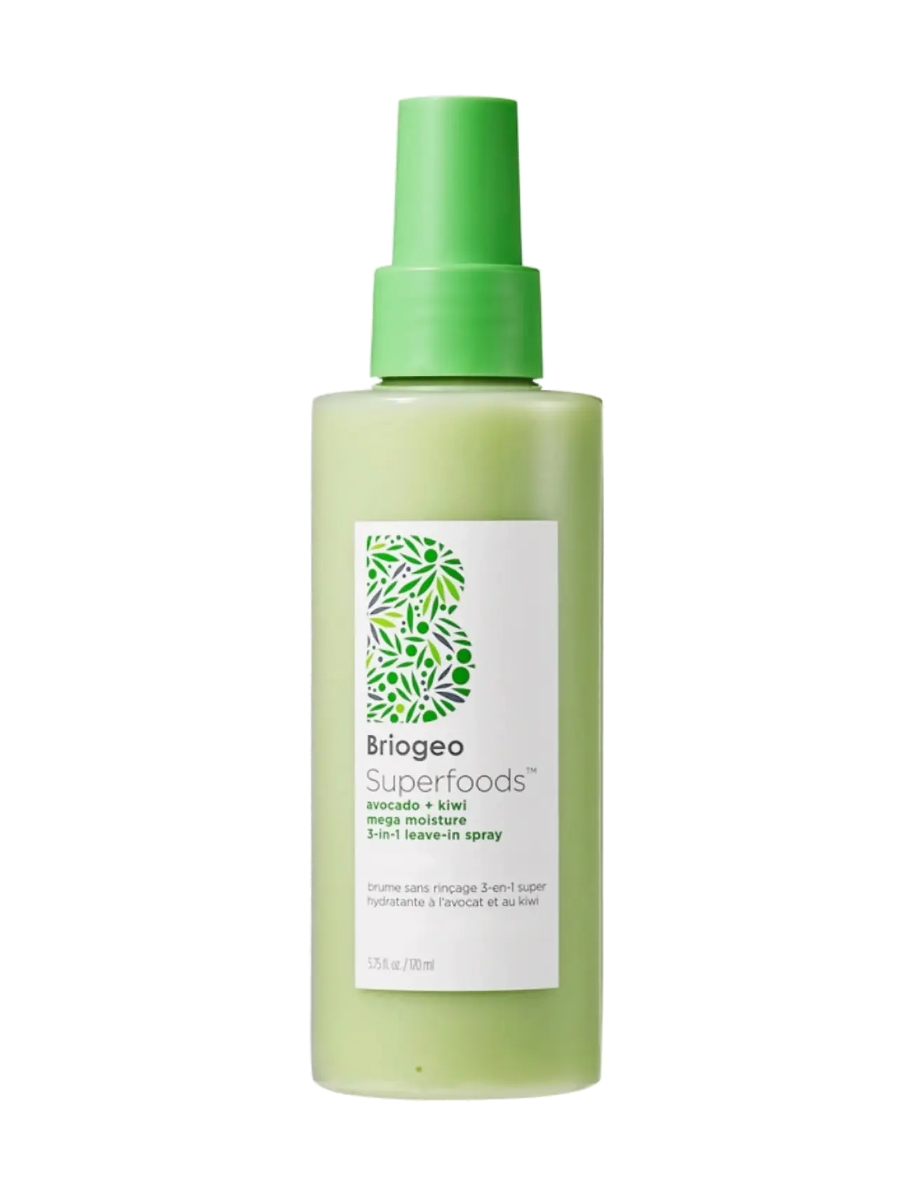Briogeo Briogeo Superfoods™ Avocado + Kiwi Mega Moisture 3-in-1 Leave-In Spray 170ml - Hårprodukter - CLEAR / undefined