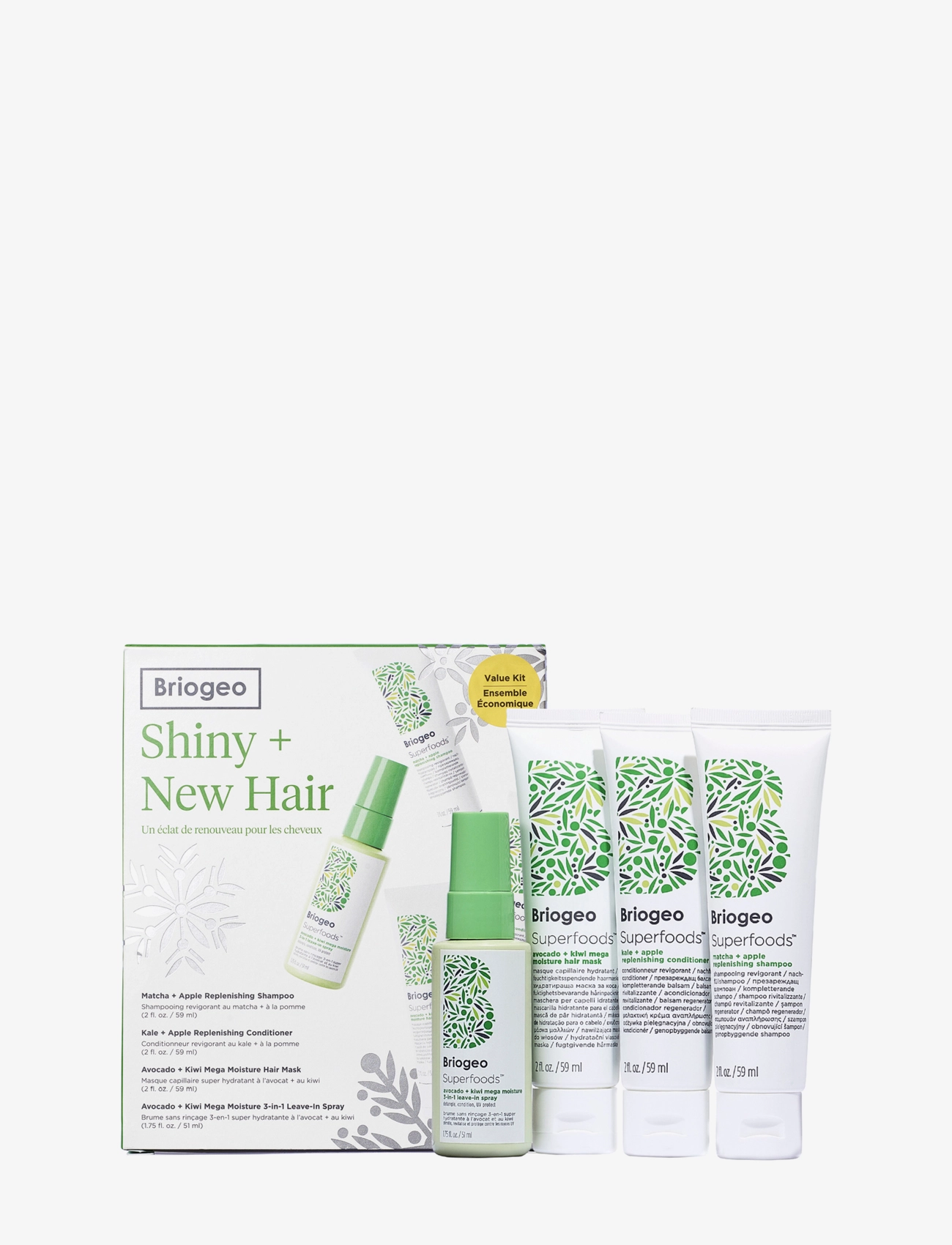 Briogeo Superfoods Shiny + New Kit, Hair Sæt, Nude, Str: ONE SIZE
