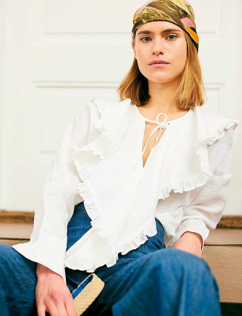Britt Sisseck - Olivia - långärmade blusar - white barre - 0