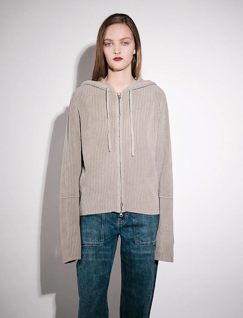 Brixtol Textiles - Irene Zip Hoodie Khaki - sweatshirts & hoodies - khaki - 0