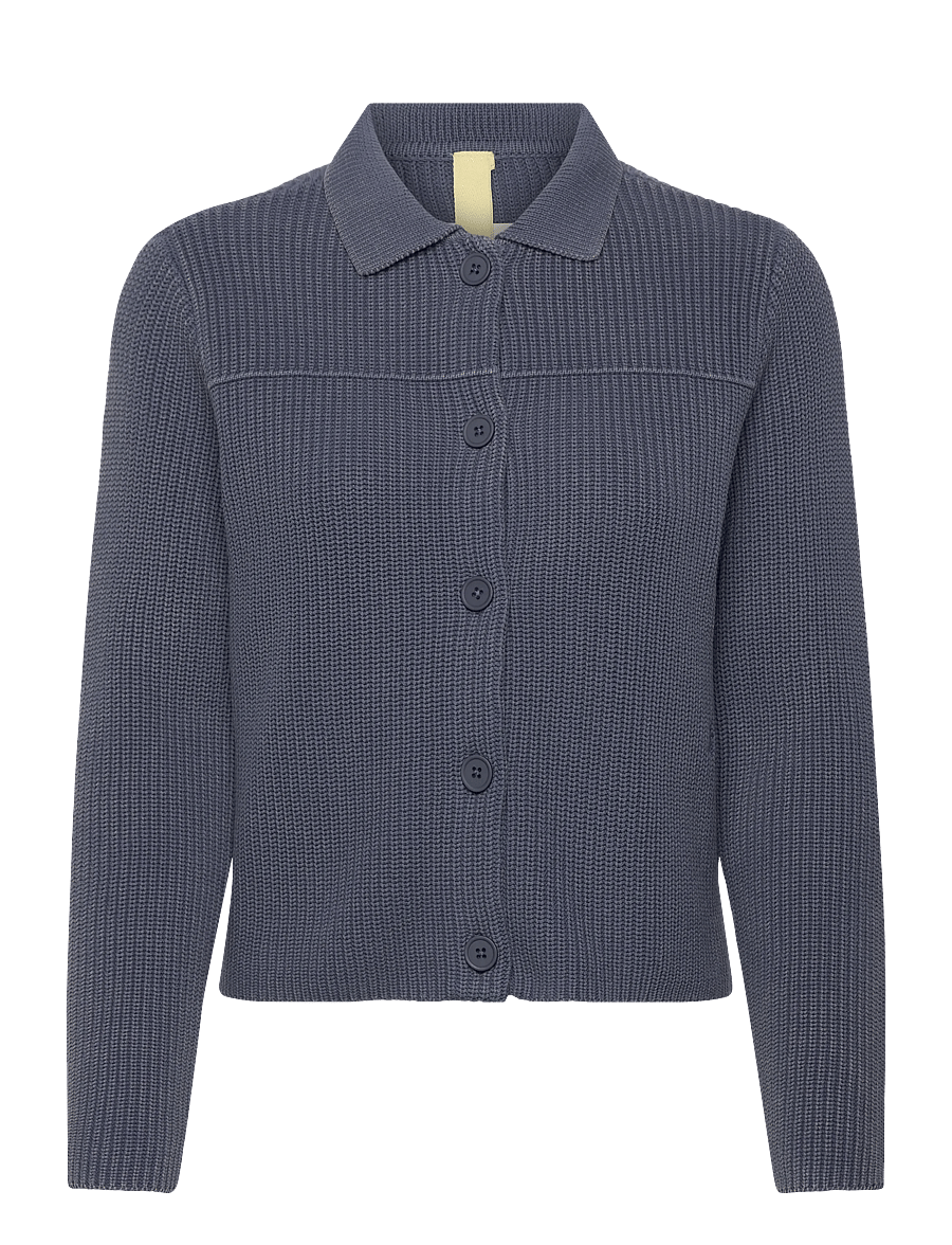 Brixtol Textiles - Cecile Dusty Blue - cardigans - dusty blue - 1