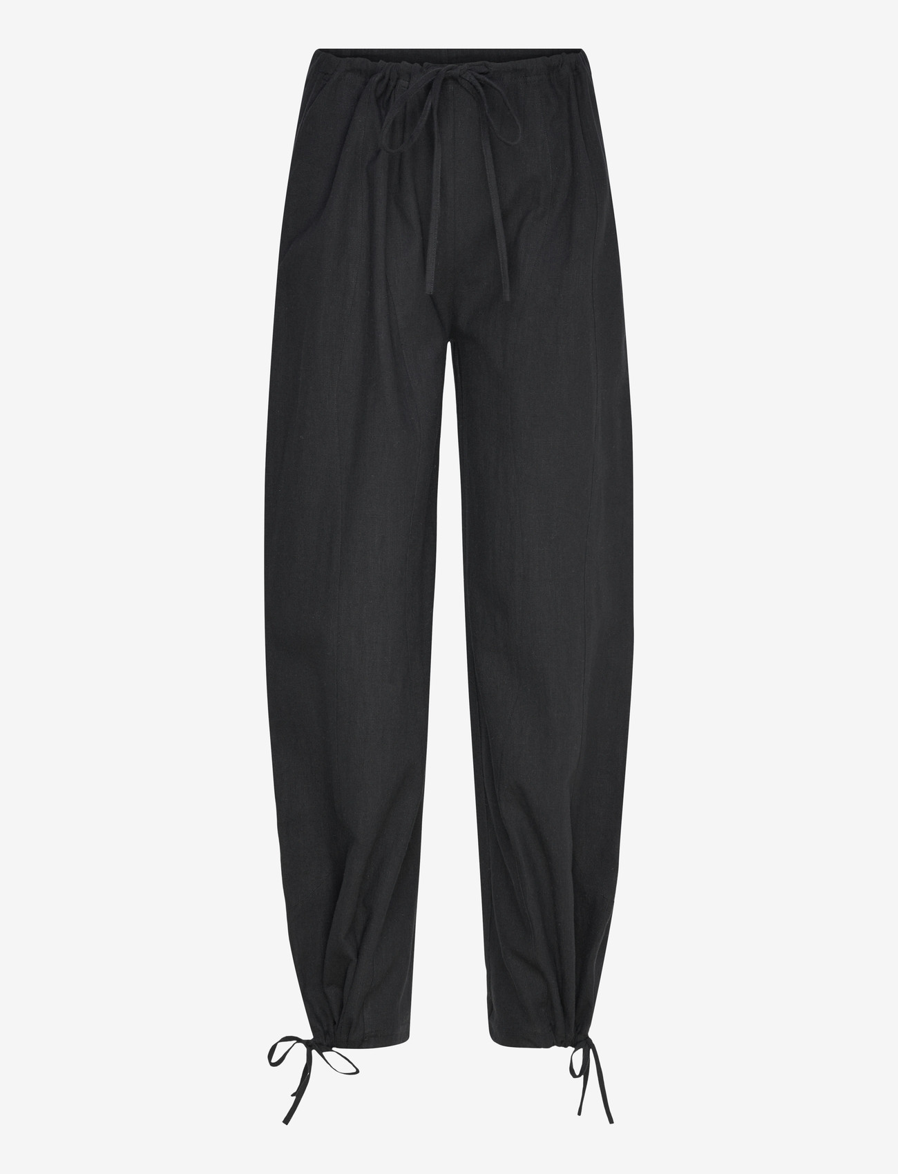 Brixtol Textiles - Kirsten Trousers Linen Black - linnebyxor - black - 1