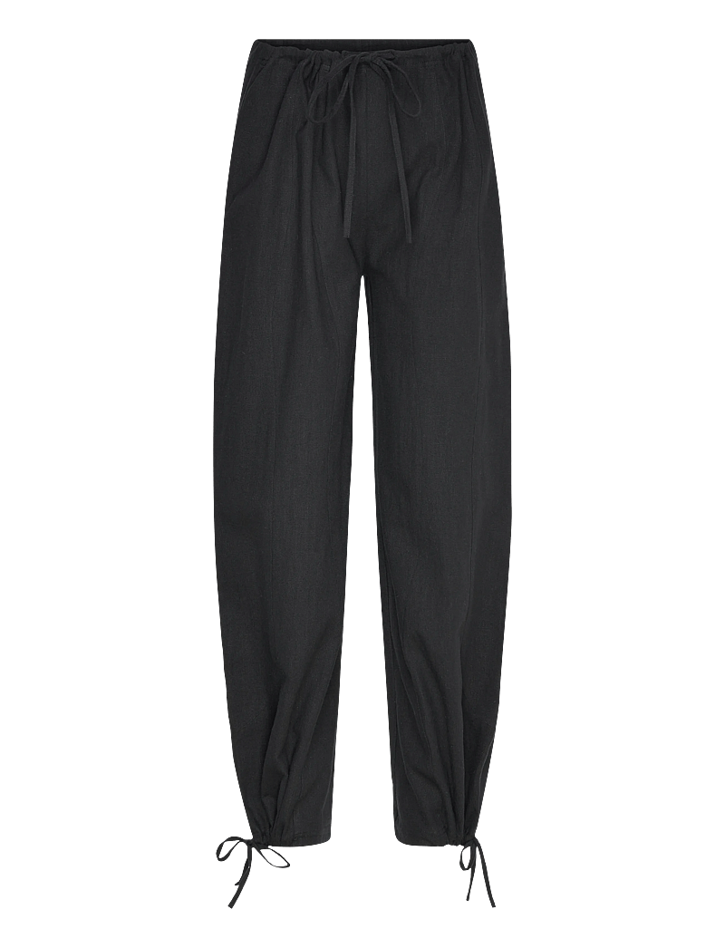 Brixtol Textiles - Kirsten Trousers Linen Black - linnebyxor - black - 1