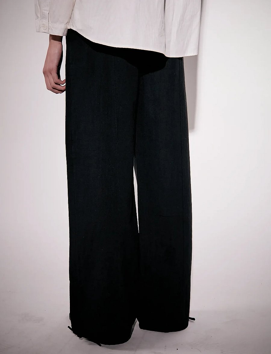 Brixtol Textiles - Kirsten Trousers Linen Cream - black - 3