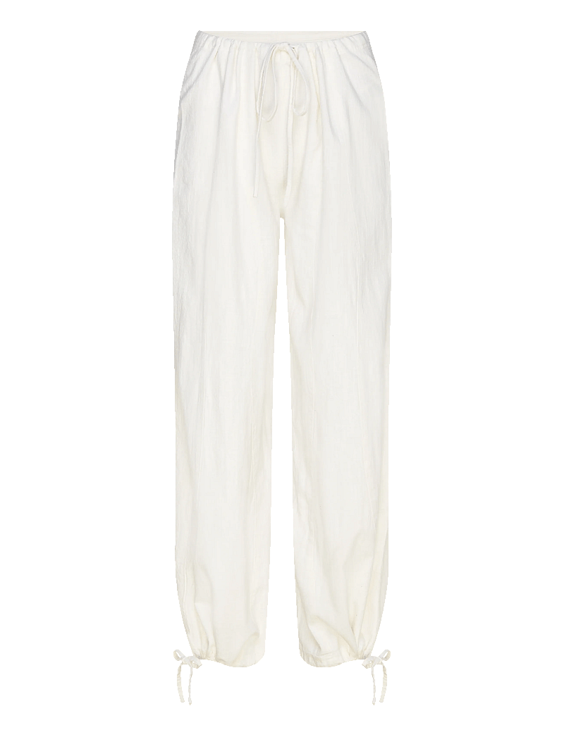 Brixtol Textiles - Kirsten Trousers Linen Black - leinenhosen - cream - 1