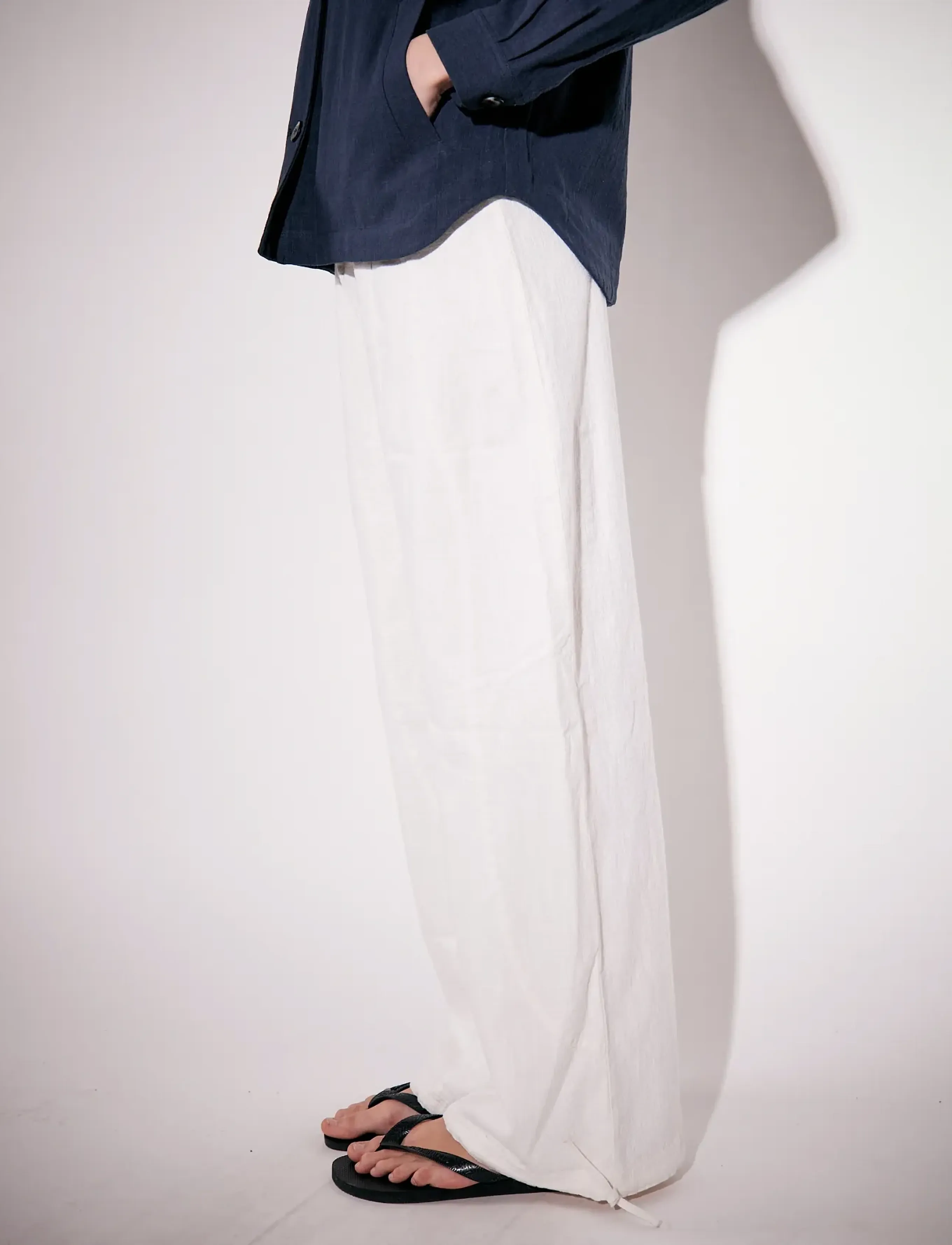 Brixtol Textiles - Kirsten Trousers Linen Cream - hørbukser - cream - 3