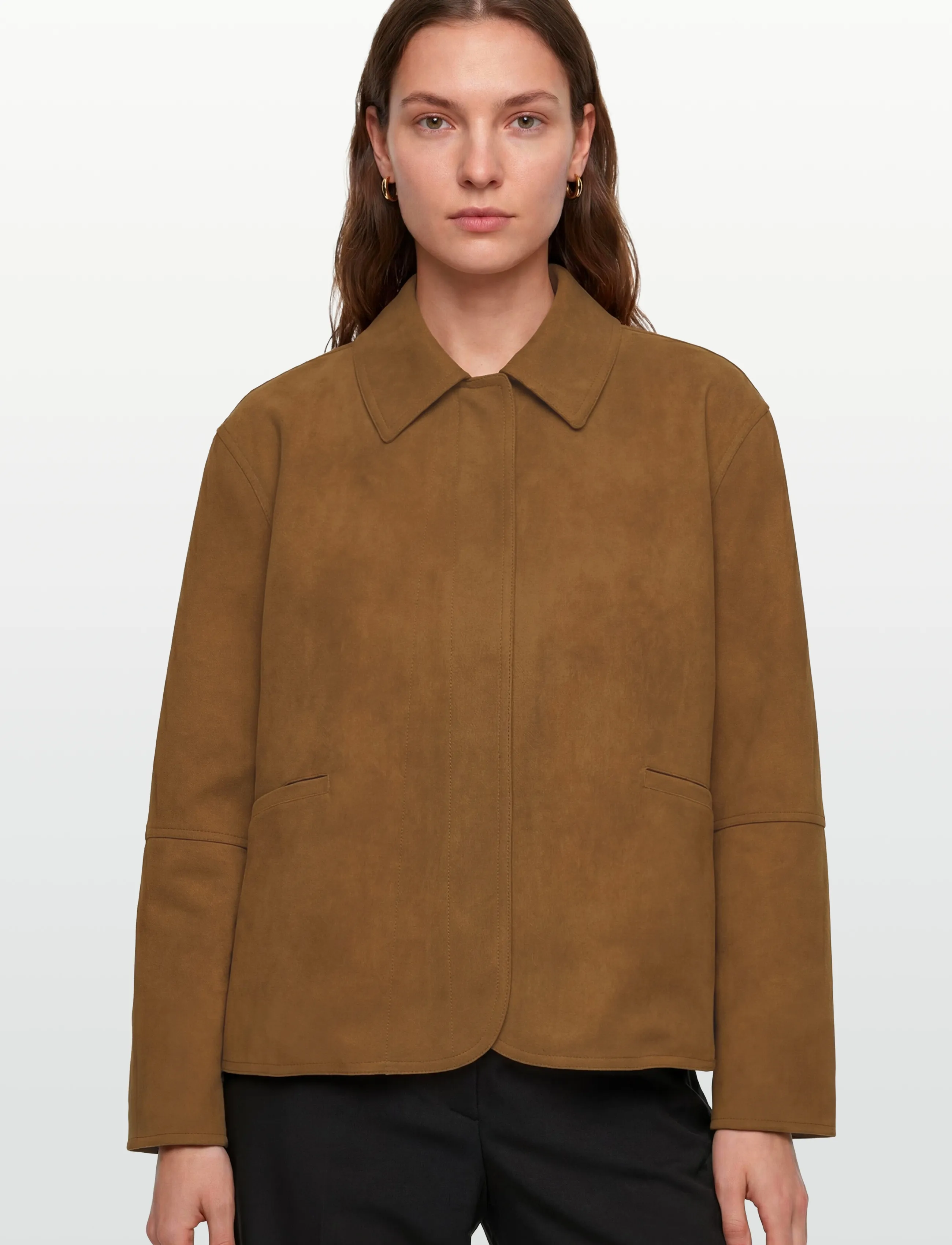 Brixtol Textiles - Kai Faux Suede Tan - utility-jacken - tan - 3
