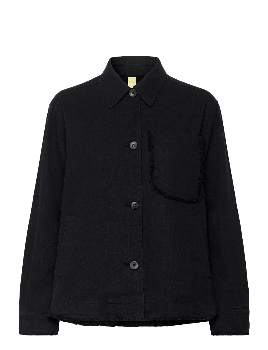 Brixtol Textiles - Ally Distressed - overshirts - black - 1