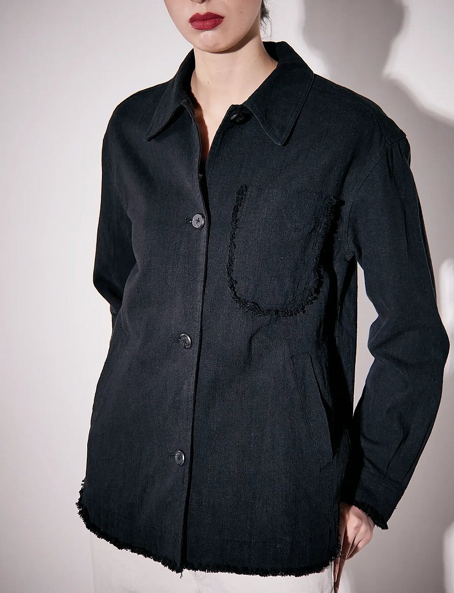 Brixtol Textiles - Ally Distressed - overshirts - black - 5