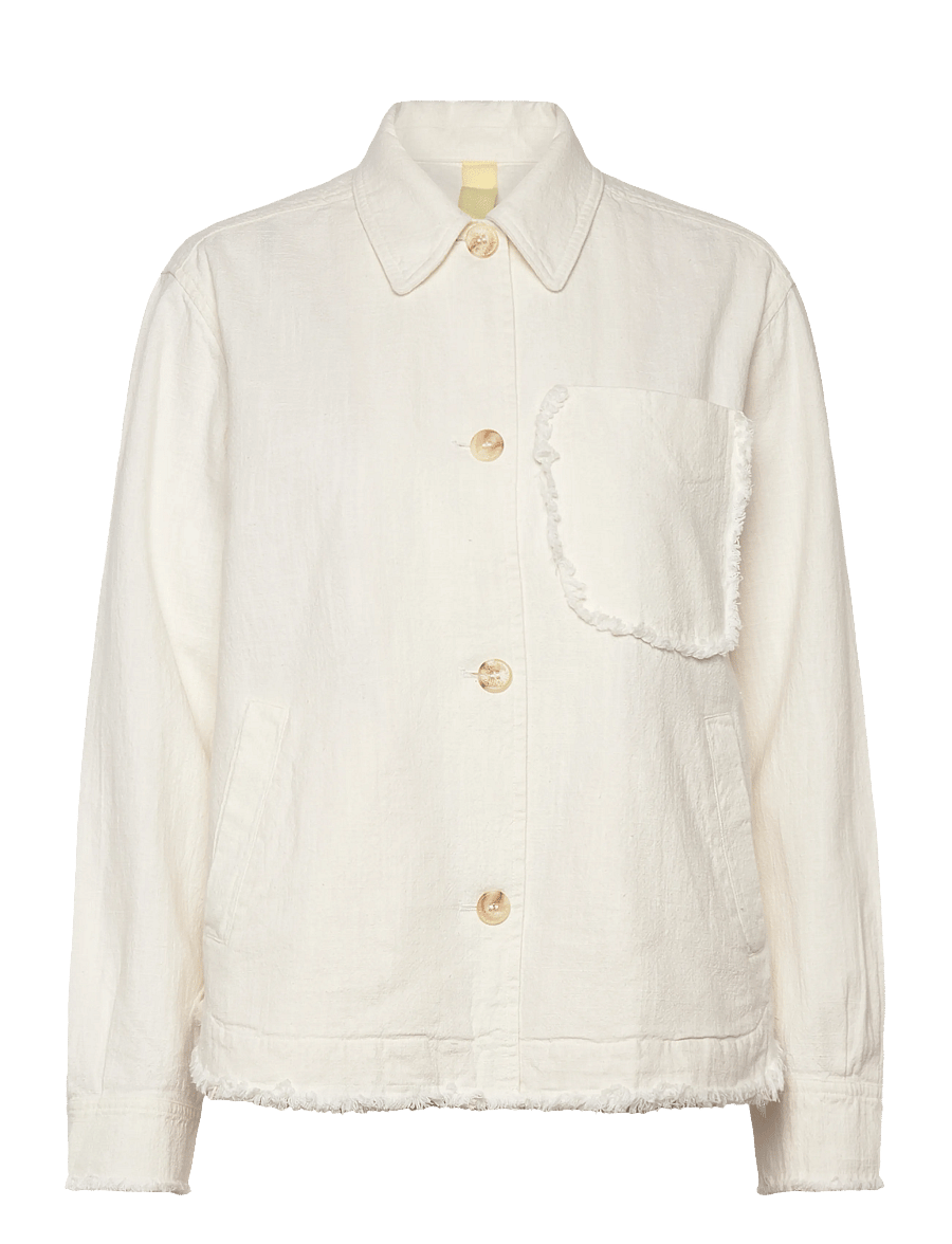 Brixtol Textiles - Ally Distressed - overshirts - cream - 1