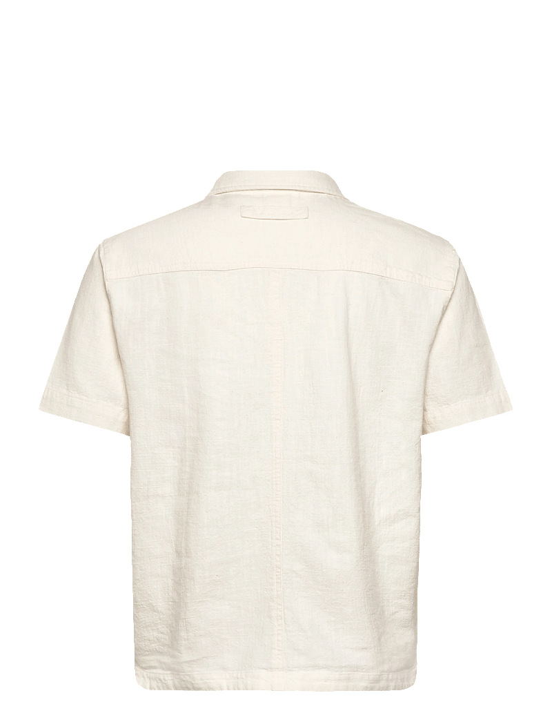 Brixtol Textiles - Frank S/S Linen Cream - basic shirts - cream - 2