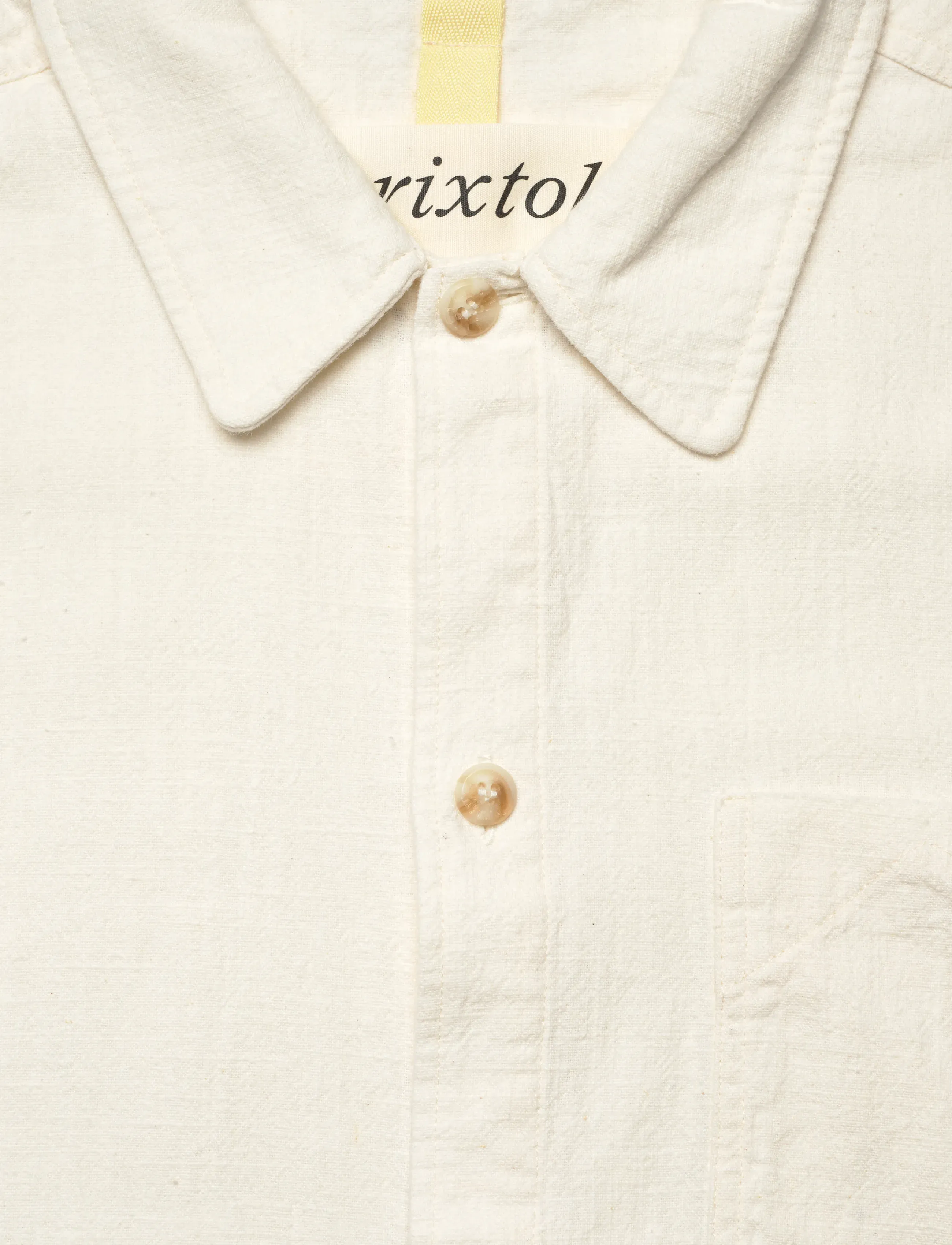 Brixtol Textiles - Frank S/S Linen Dark Navy - basic-hemden - cream - 5