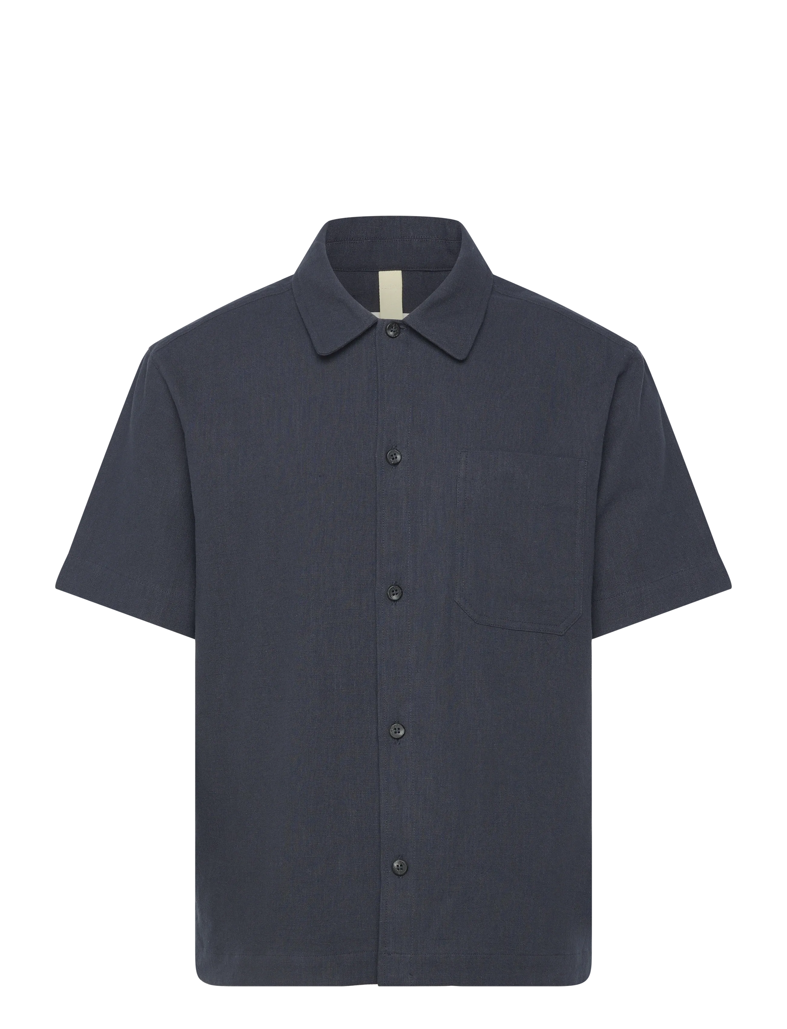 Brixtol Textiles Frank S/S Linen Cream - Kleidung - DARK NAVY / navy