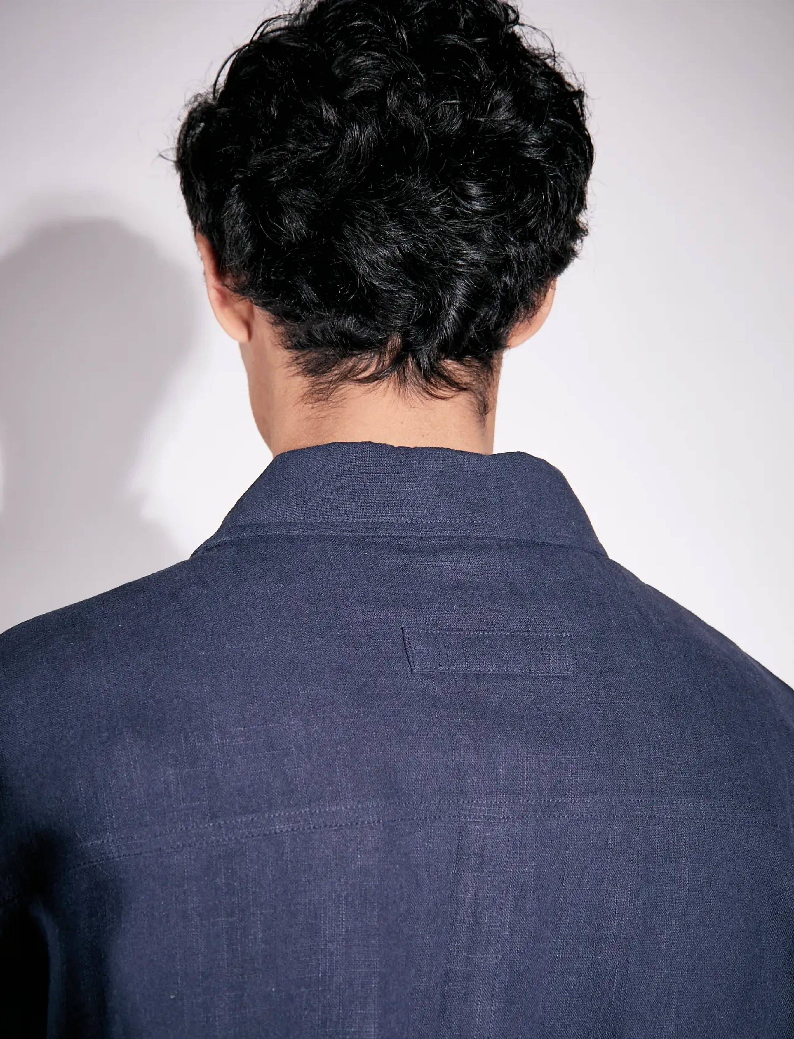 Brixtol Textiles - Frank S/S Linen Dark Navy - basic overhemden - dark navy - 5