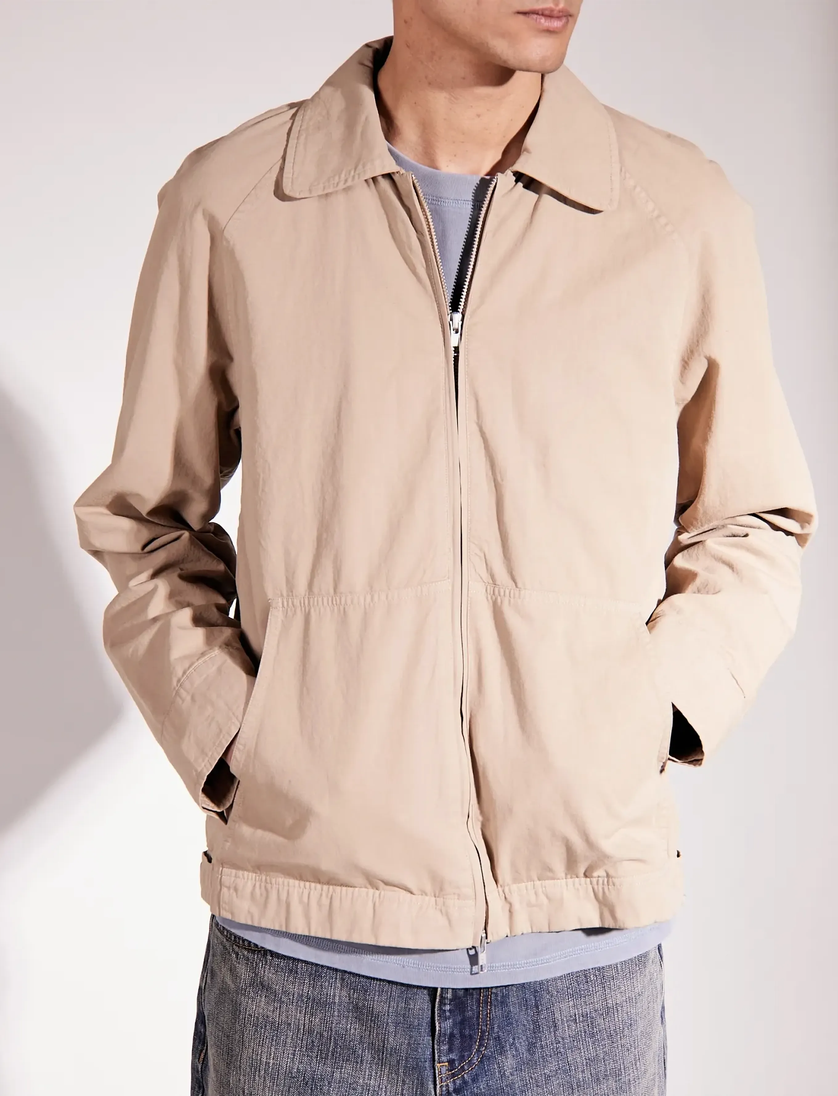Brixtol Textiles Carter Twill Washed Khaki, M, Jackets, Khakigrün - Light Männerswear