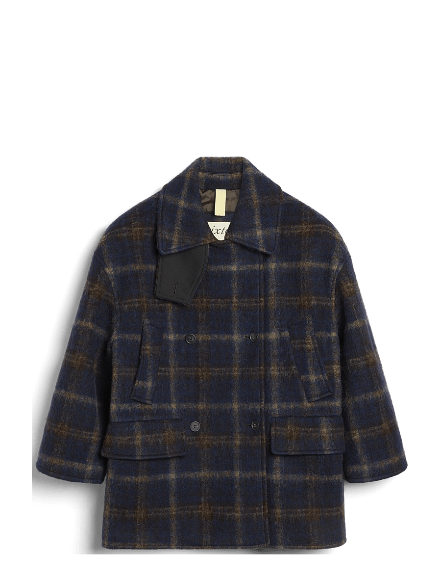 Brixtol Textiles - Skye - winter jacket - blue check - 1