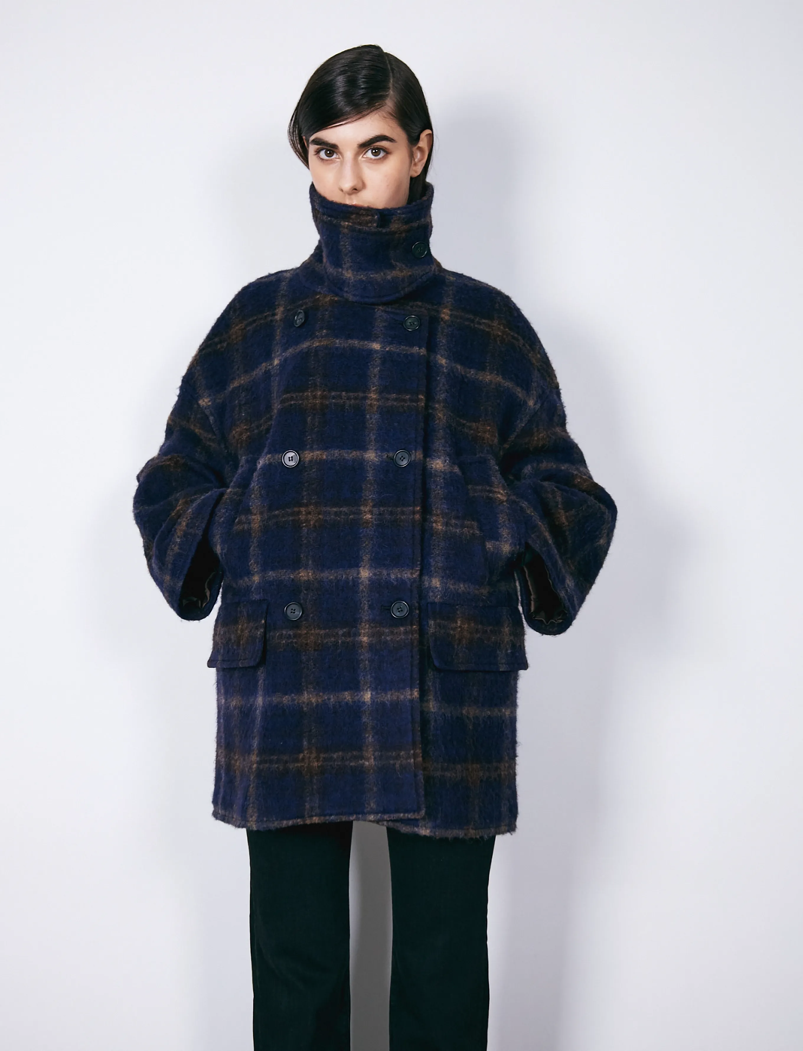 Brixtol Textiles Skye - Everyday Style - BLUE CHECK / navy