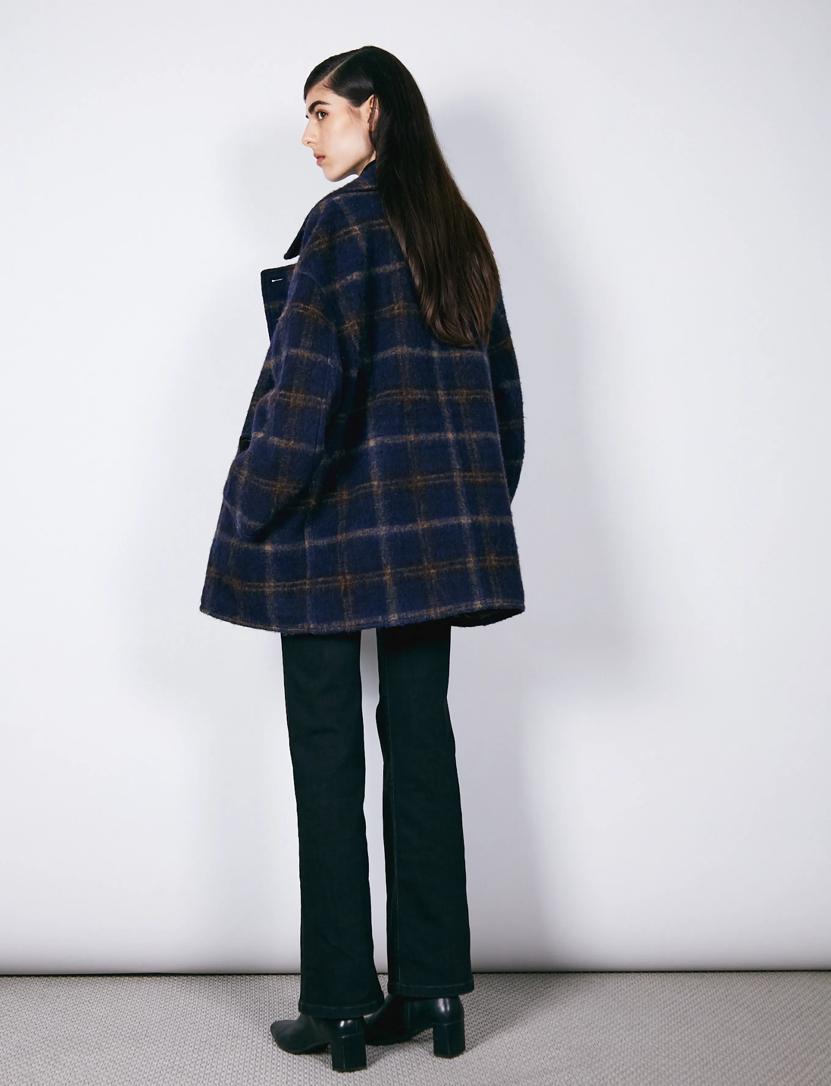 Brixtol Textiles - Skye - winter jacket - blue check - 2
