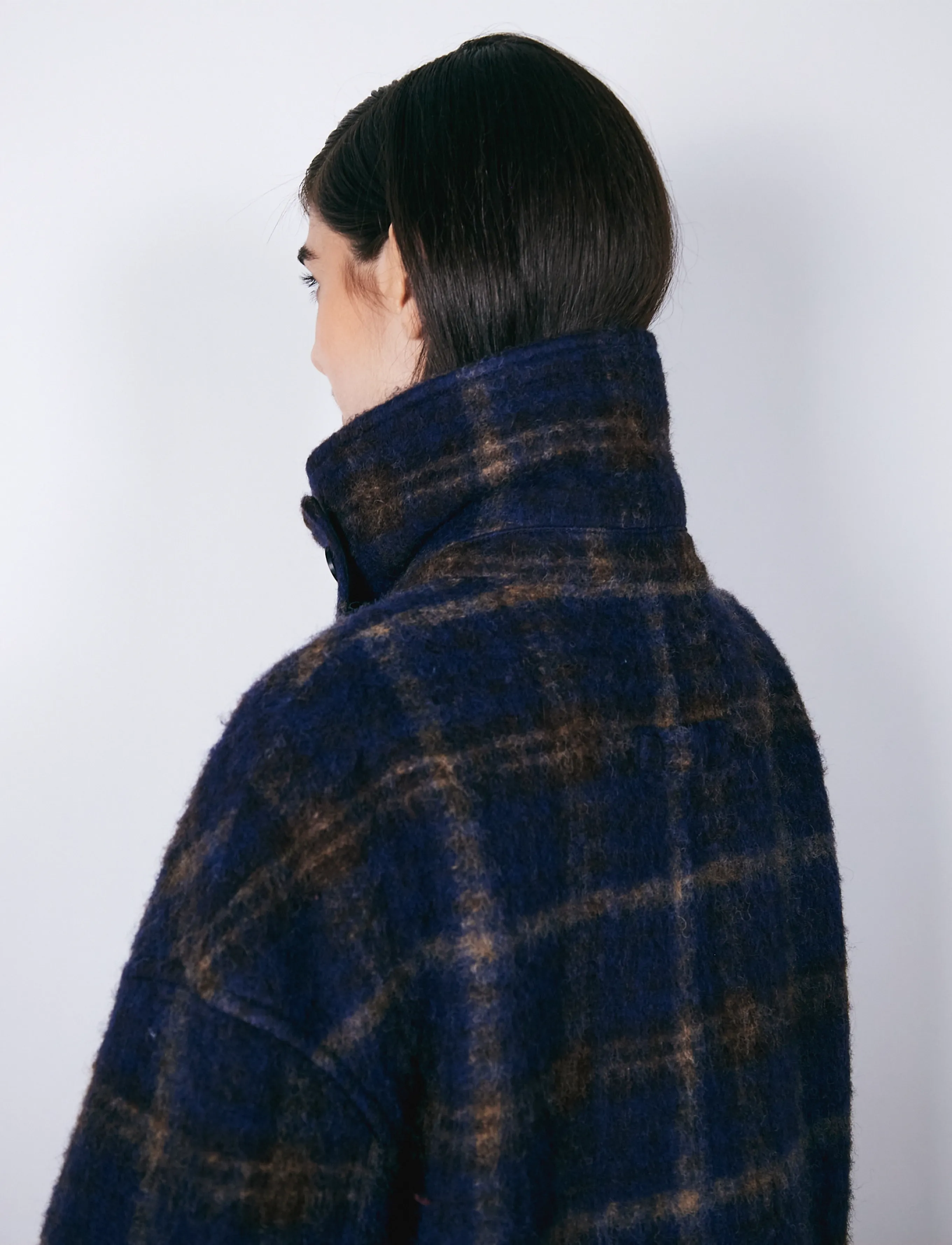 Brixtol Textiles - Skye - winter jacket - blue check - 3