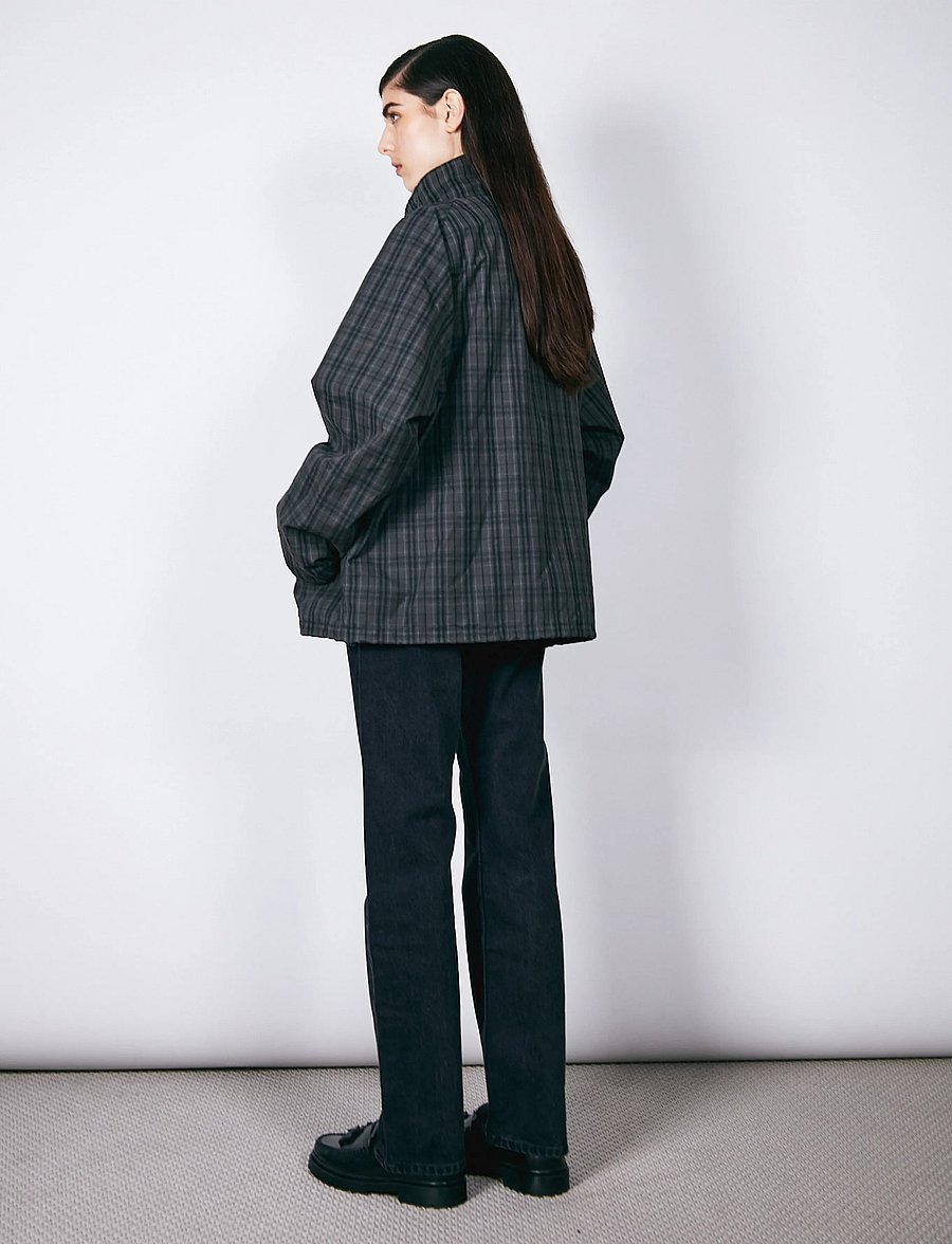 Brixtol Textiles - Wren - utility-jacken - black check - 3