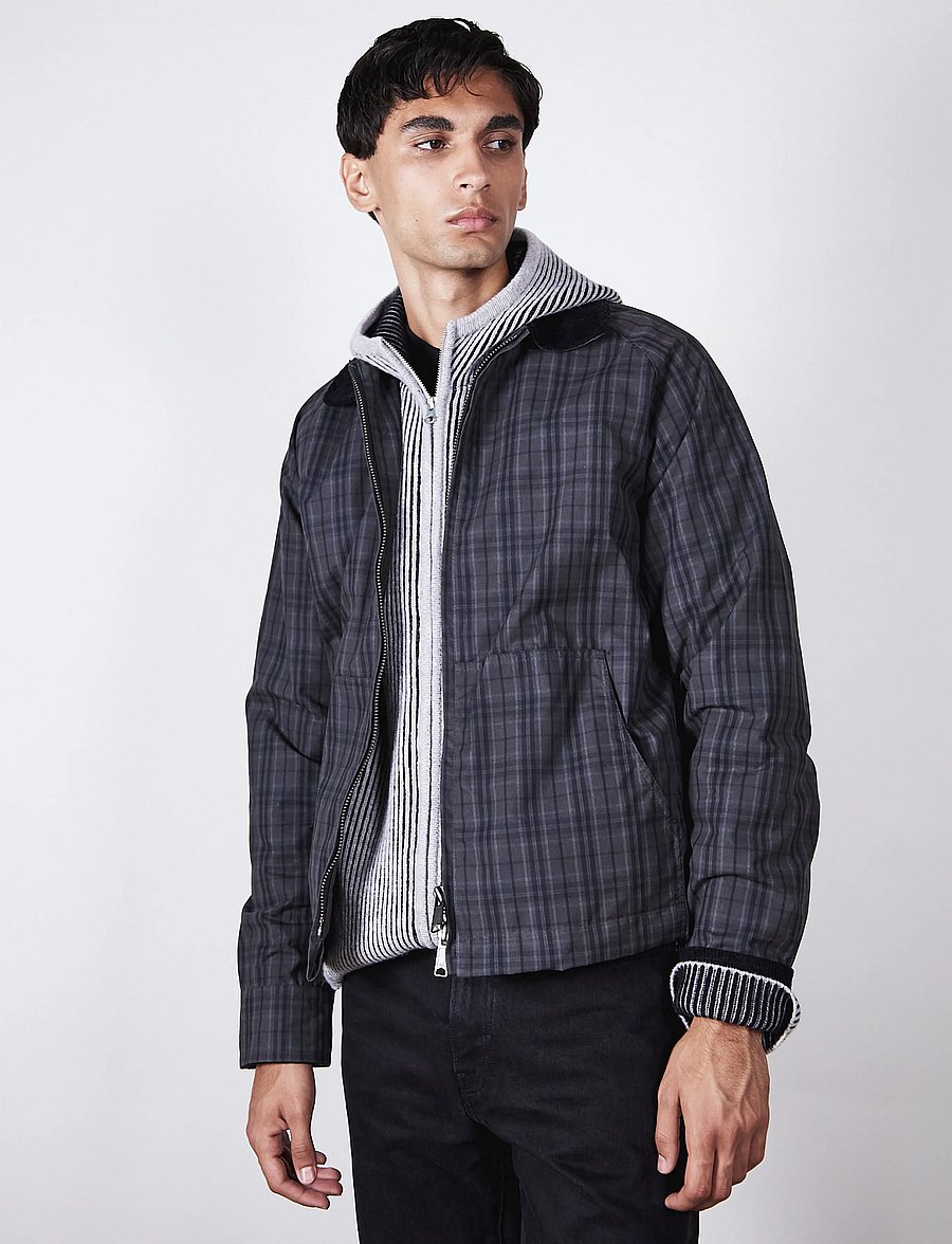 Brixtol Textiles - Carter Wax - black check - 0