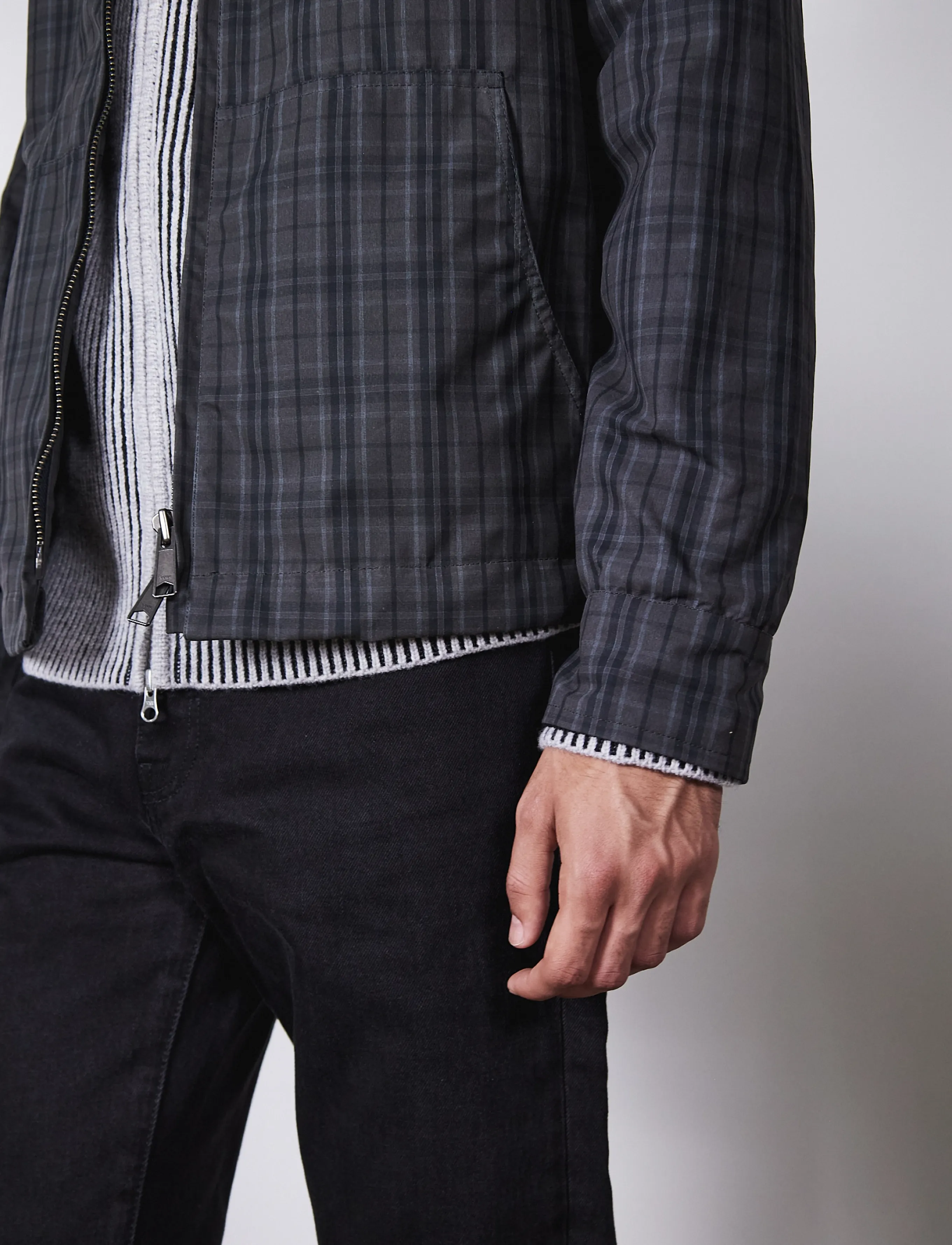 Brixtol Textiles - Carter Wax - black check - 3