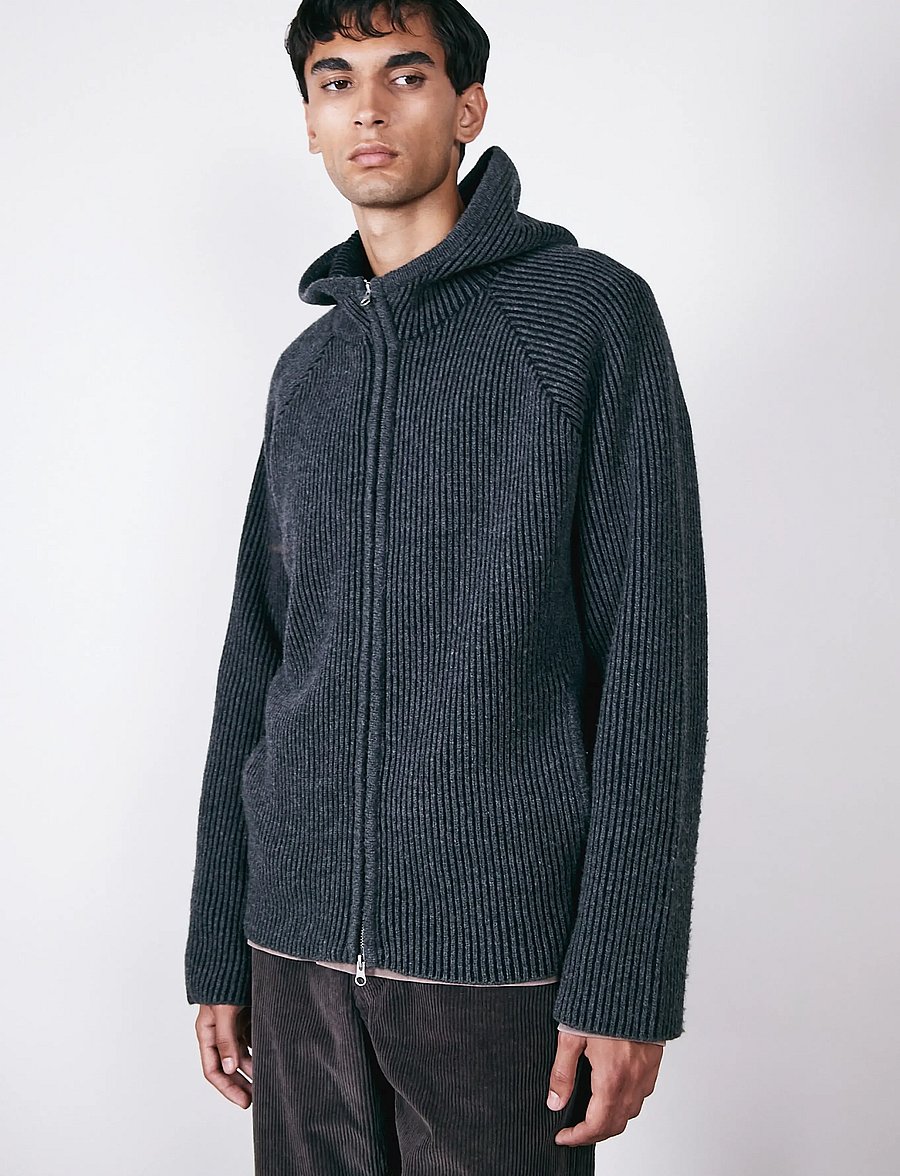 Brixtol Textiles - Seven Hoodie - black melange - 0