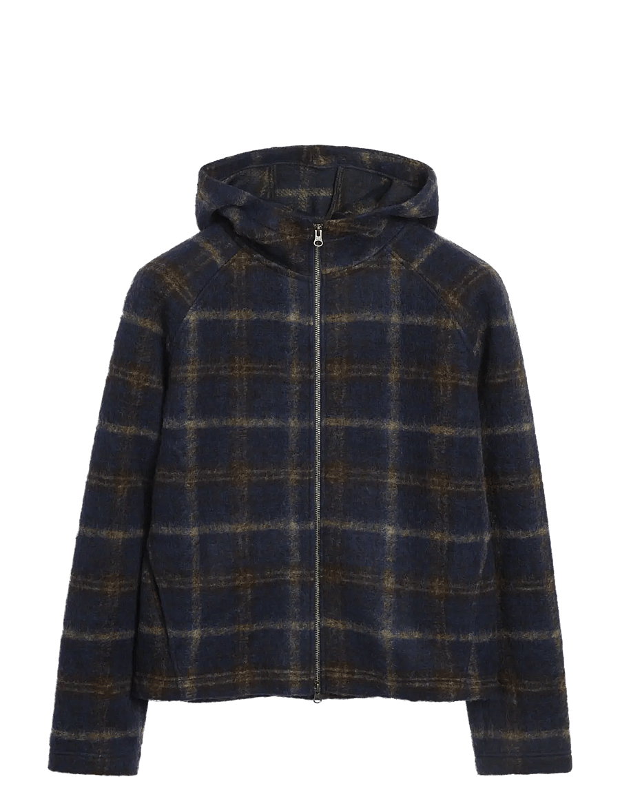 Brixtol Textiles - Seven Hoodie - kapuzenpullover - blue check - 1