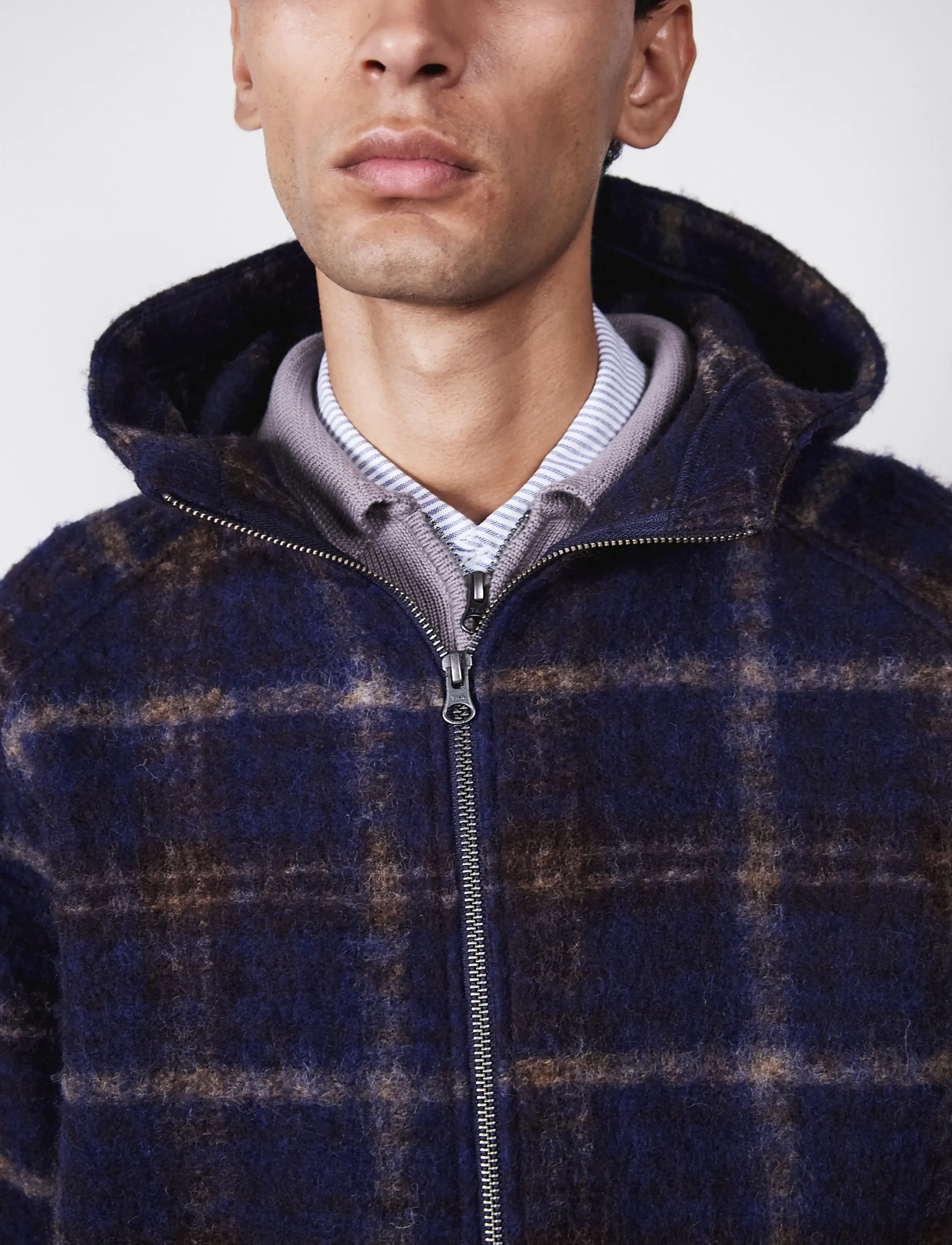 Brixtol Textiles - Seven Hoodie - kapuzenpullover - blue check - 3