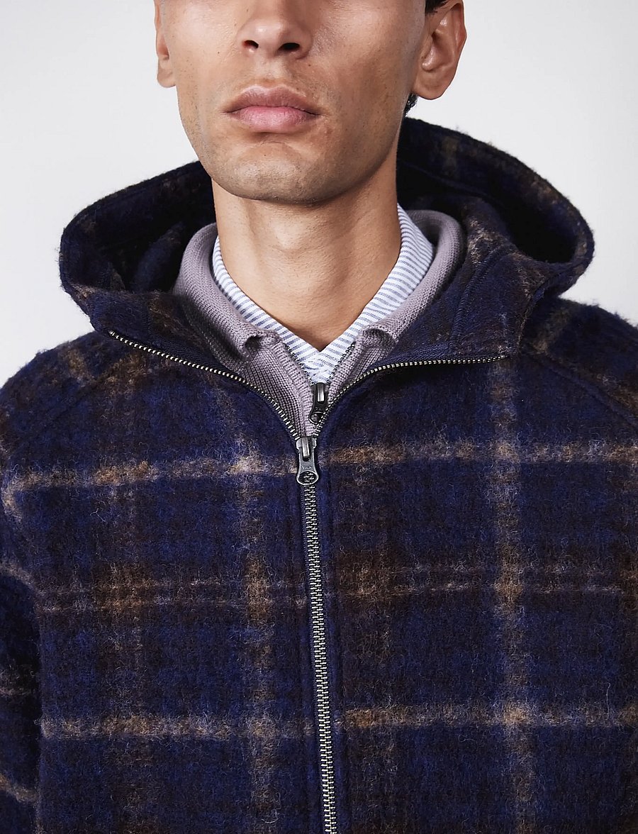 Brixtol Textiles - Seven Hoodie - kapuzenpullover - blue check - 3