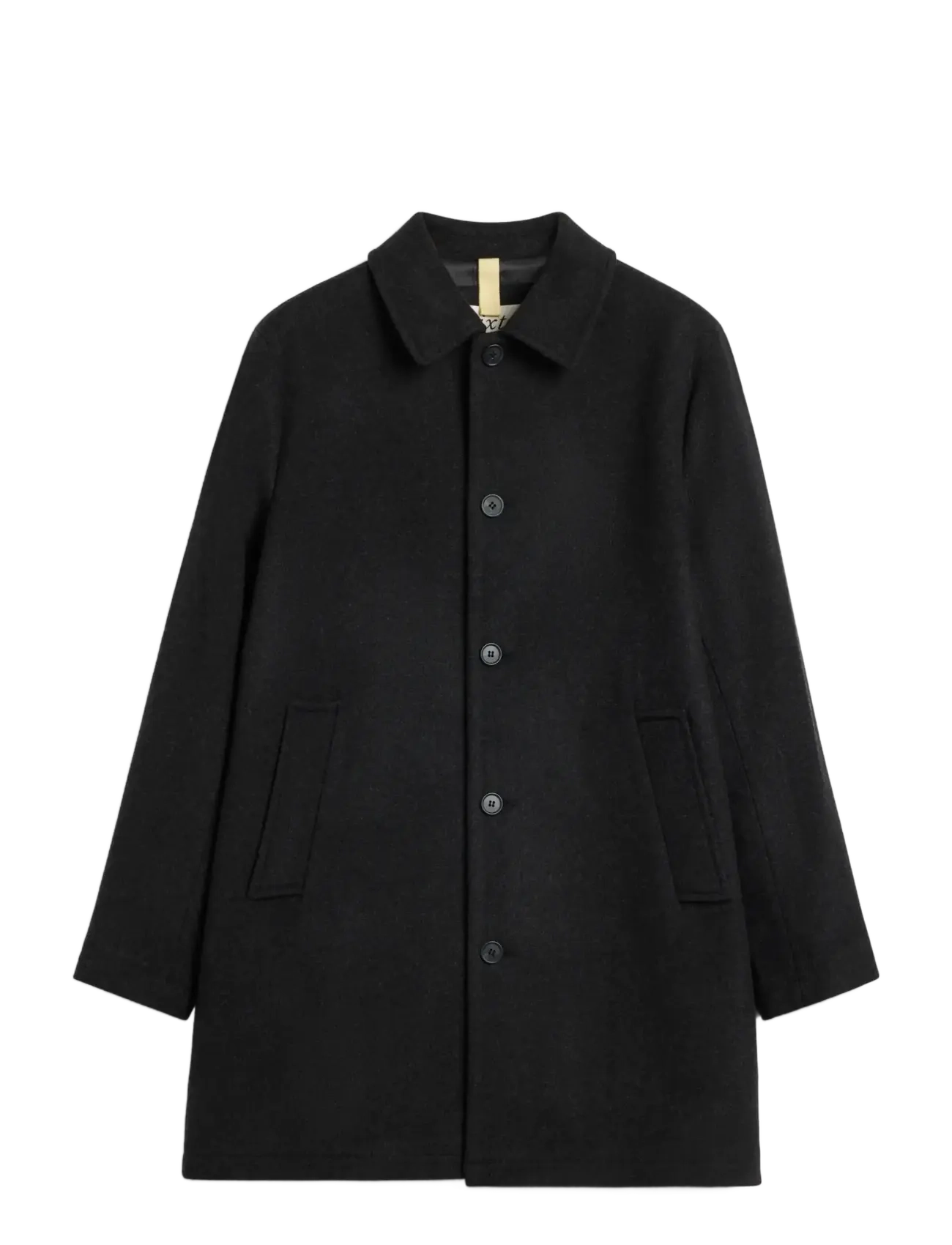 Brixtol Textiles - T-Coat Wool - black melange - 1