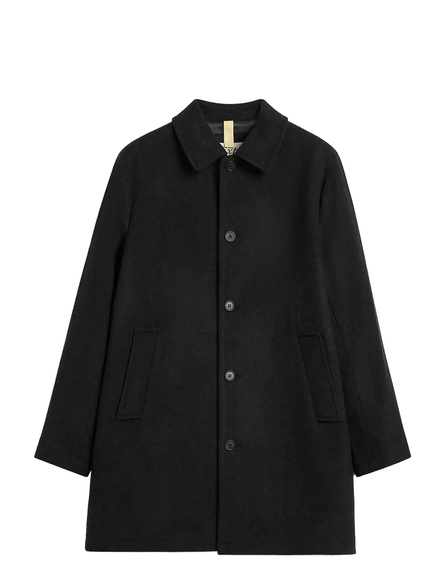 Brixtol Textiles - T-Coat Wool - black melange - 1