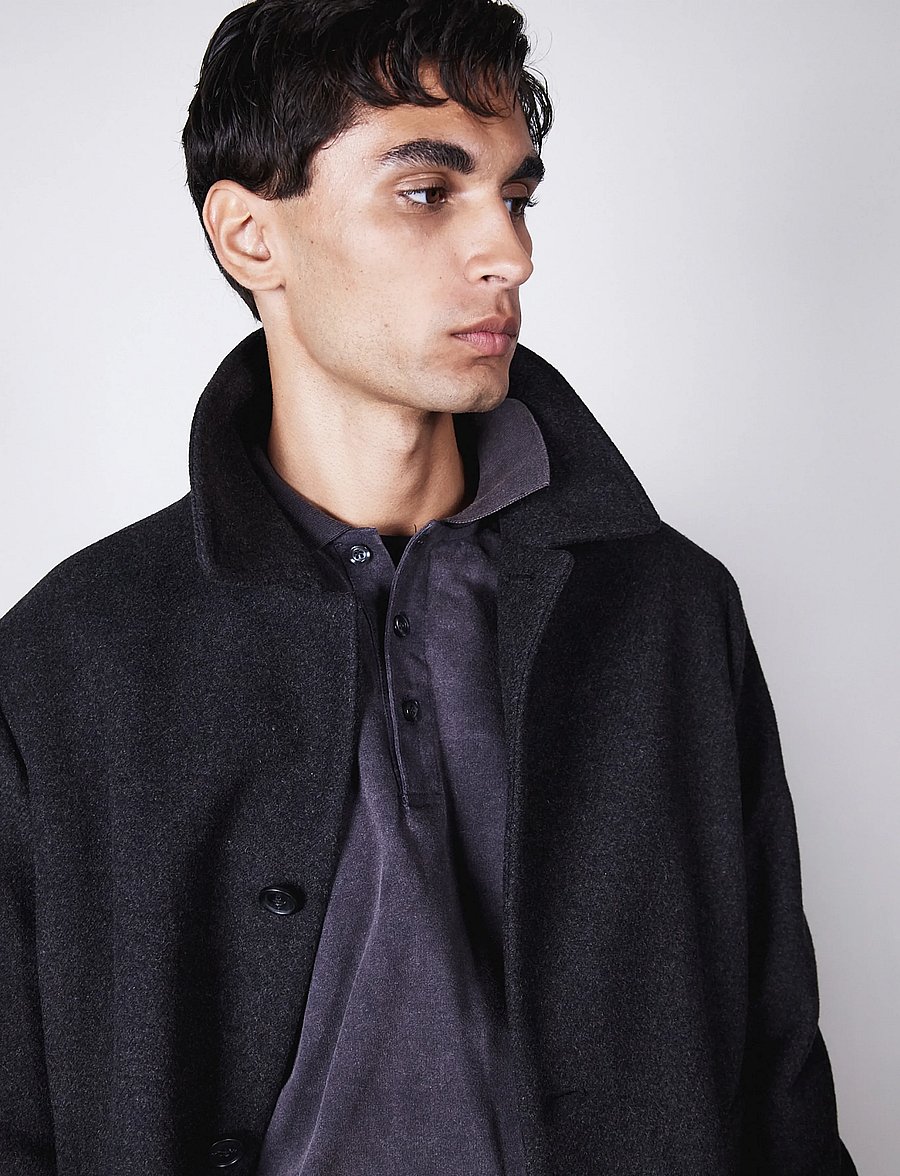 Brixtol Textiles - T-Coat Wool - black melange - 4