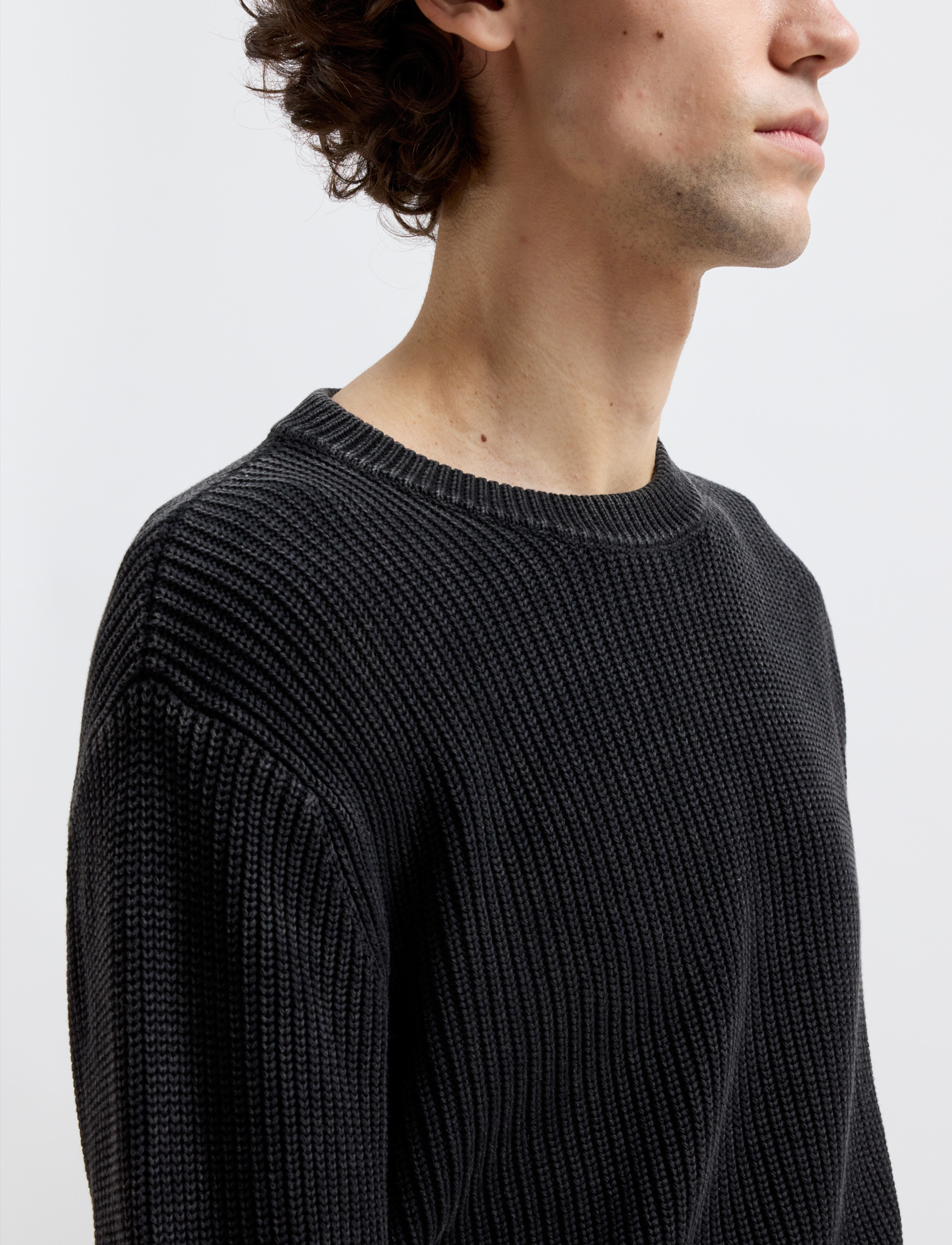 Brixtol Textiles - Dorper - truien met ronde hals - black - 5