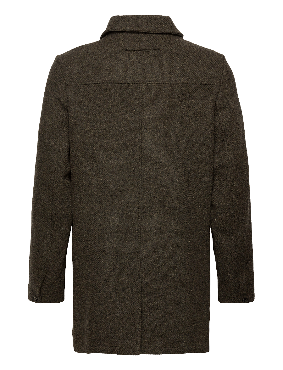 Brixtol Textiles - T-Coat Wool - villased mantlid - brown - 2