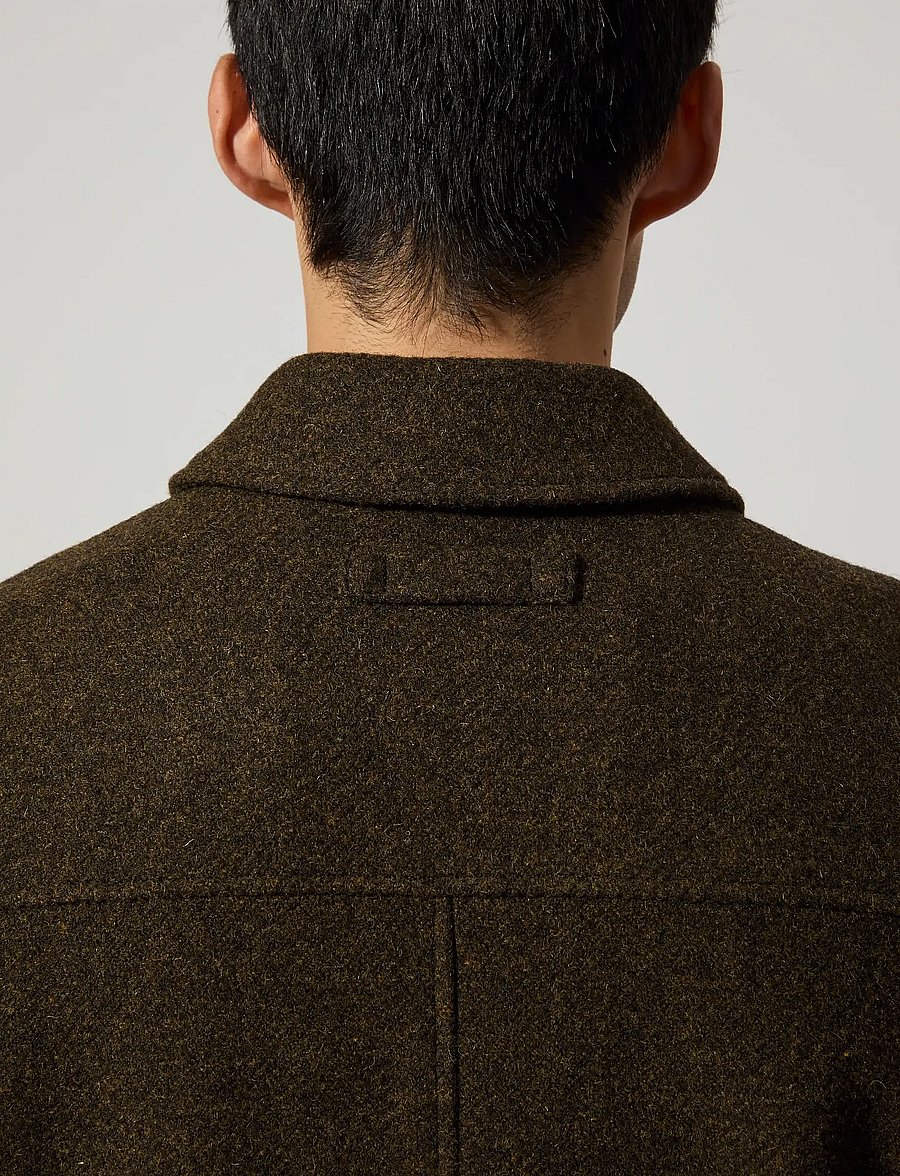 Brixtol Textiles - T-Coat Wool - villased mantlid - brown - 4