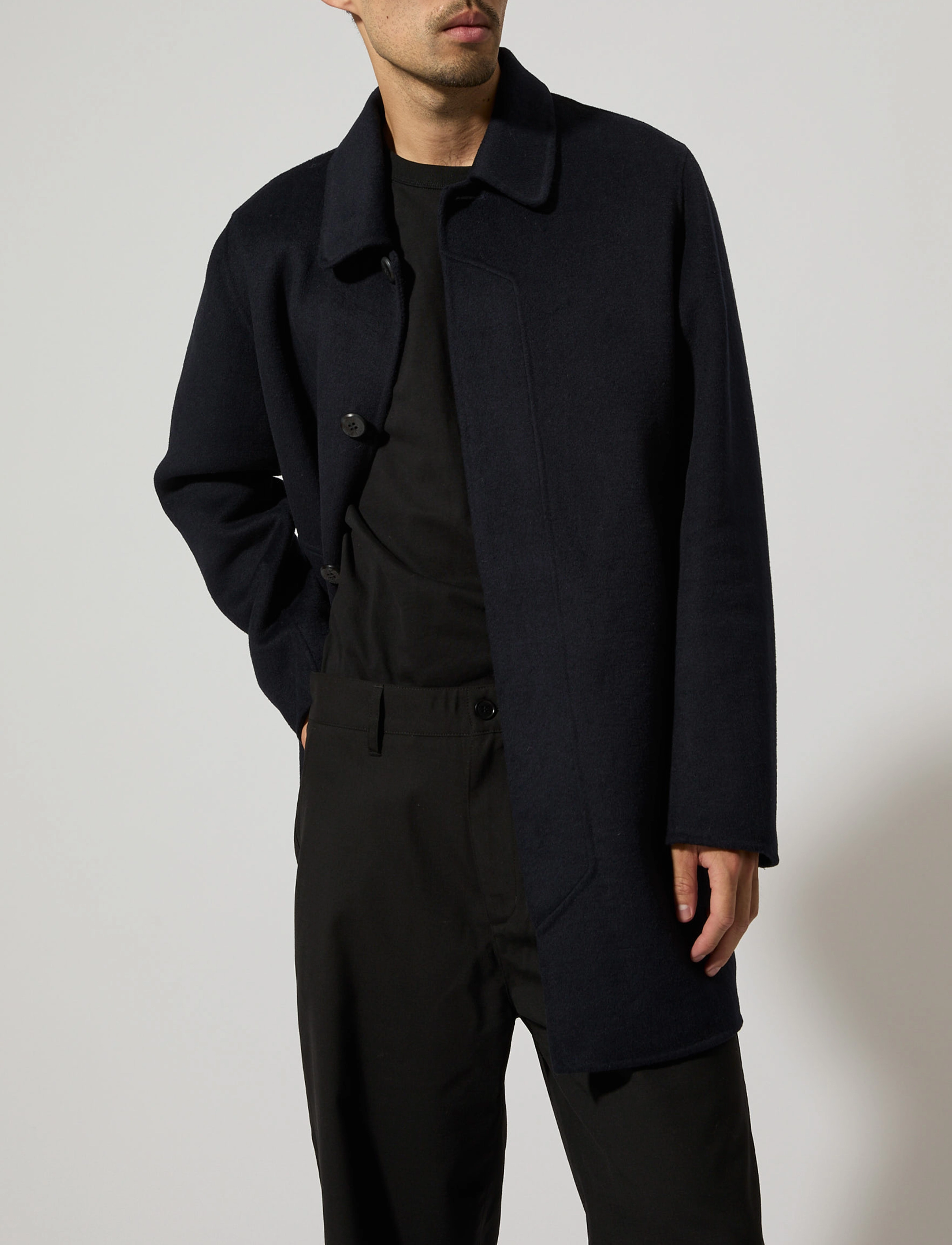 Brixtol Textiles - T-Coat Wool - mantlid - midnight blue - 4