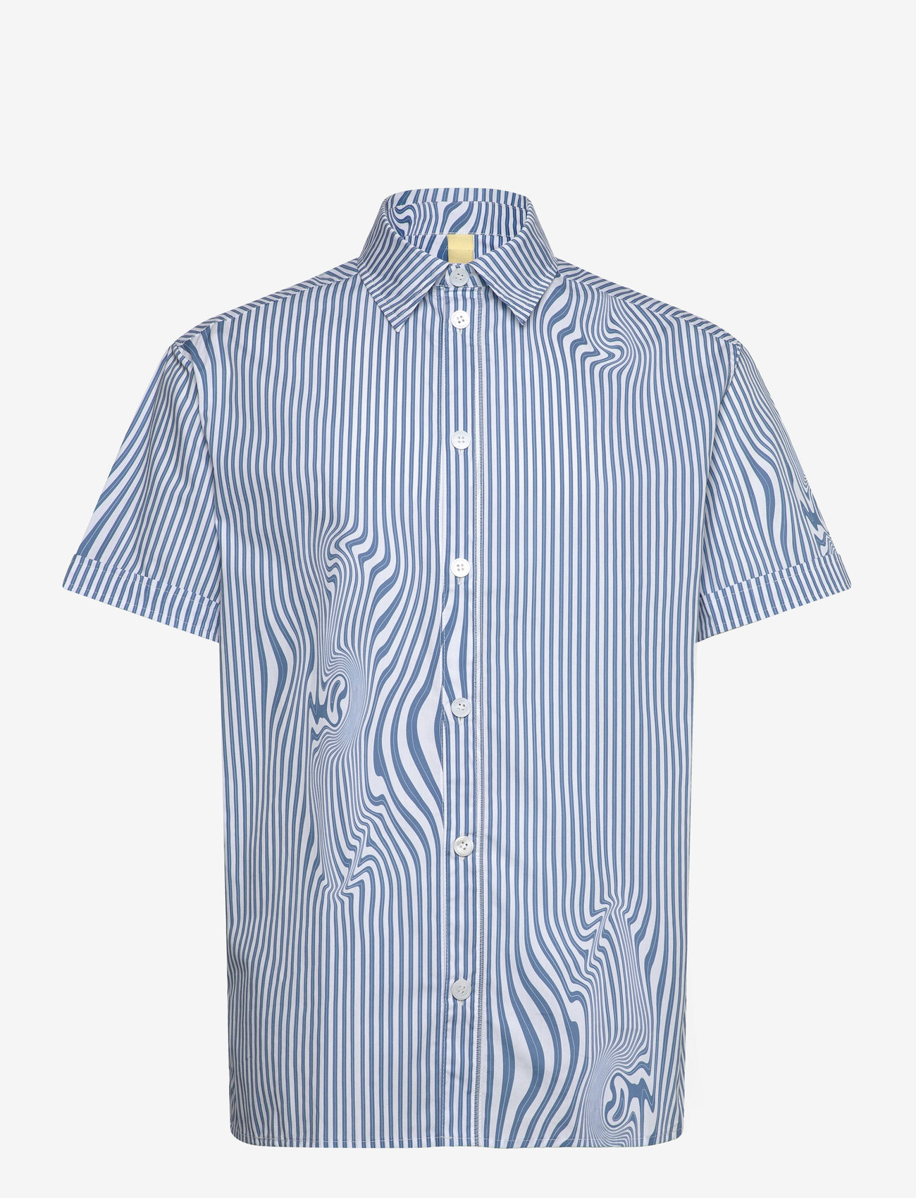 Brixtol Textiles - Callum - linen shirts - blue glitch stripe - 0