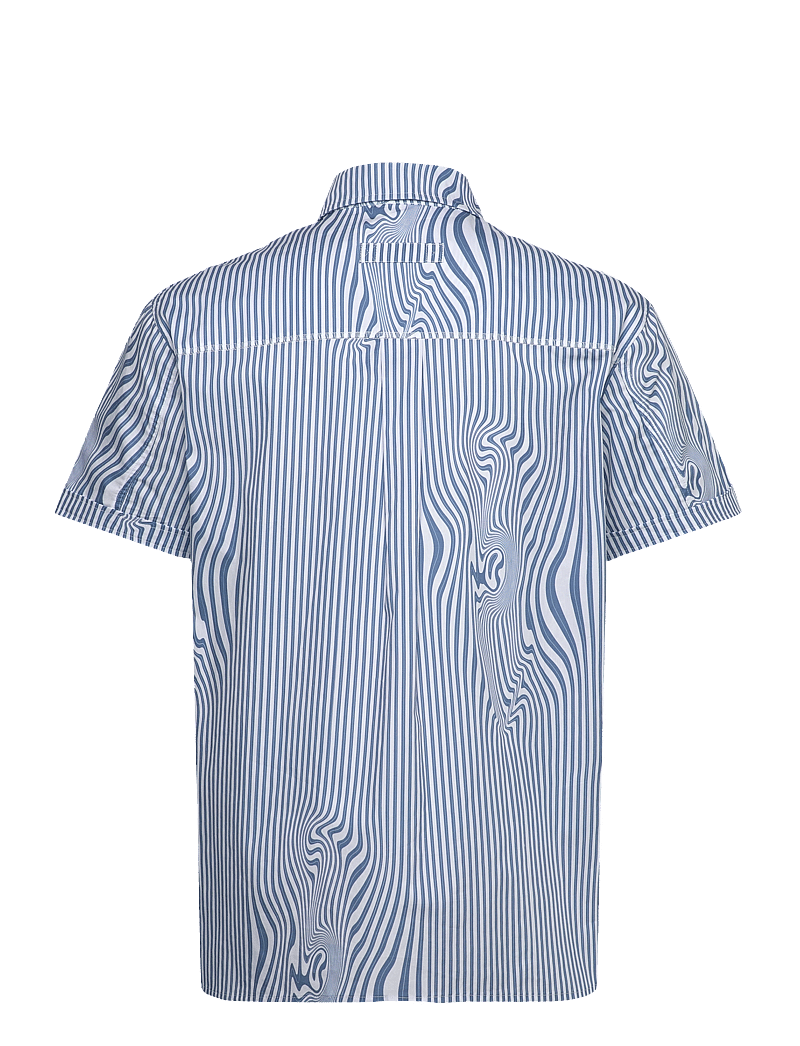 Brixtol Textiles - Callum - leinenhemden - blue glitch stripe - 2