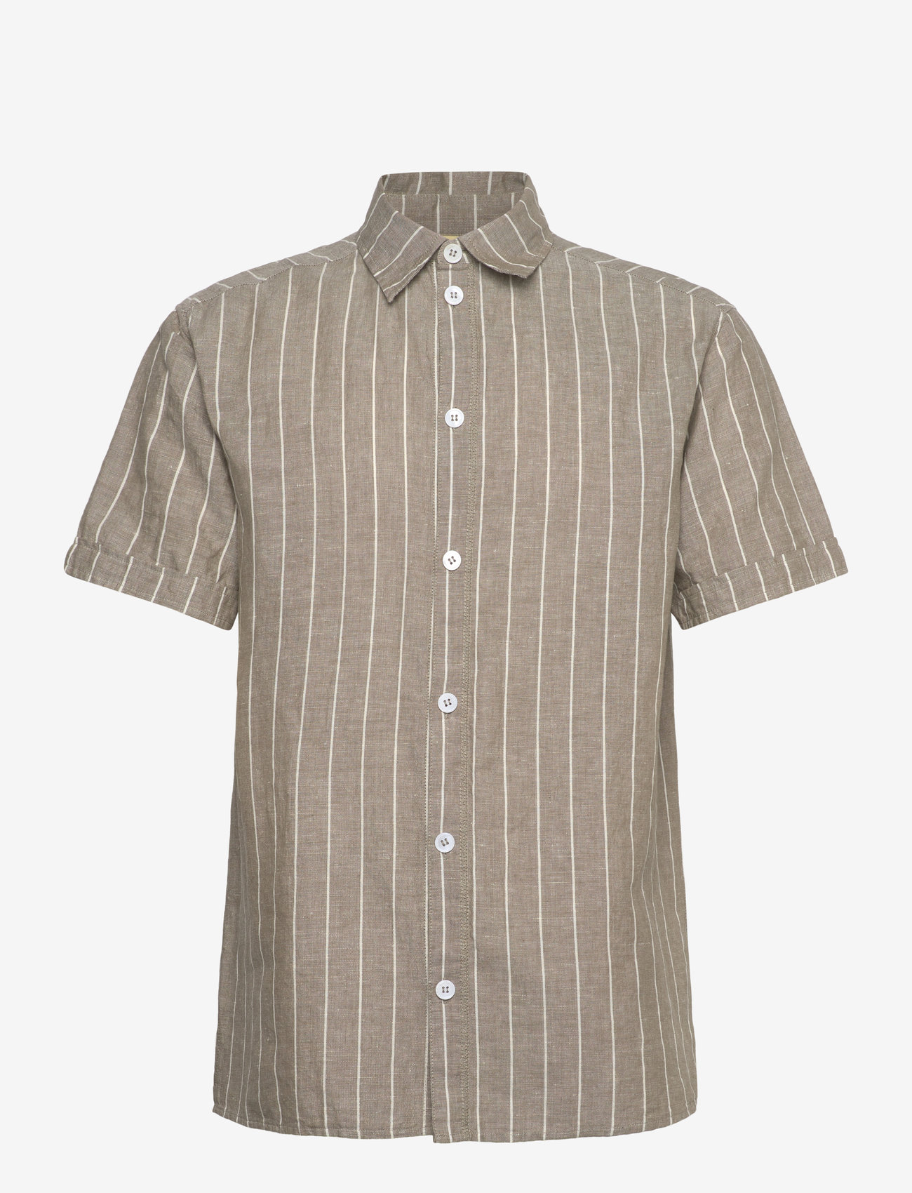 Brixtol Textiles - Callum - linased särgid - light moss stripe - 1