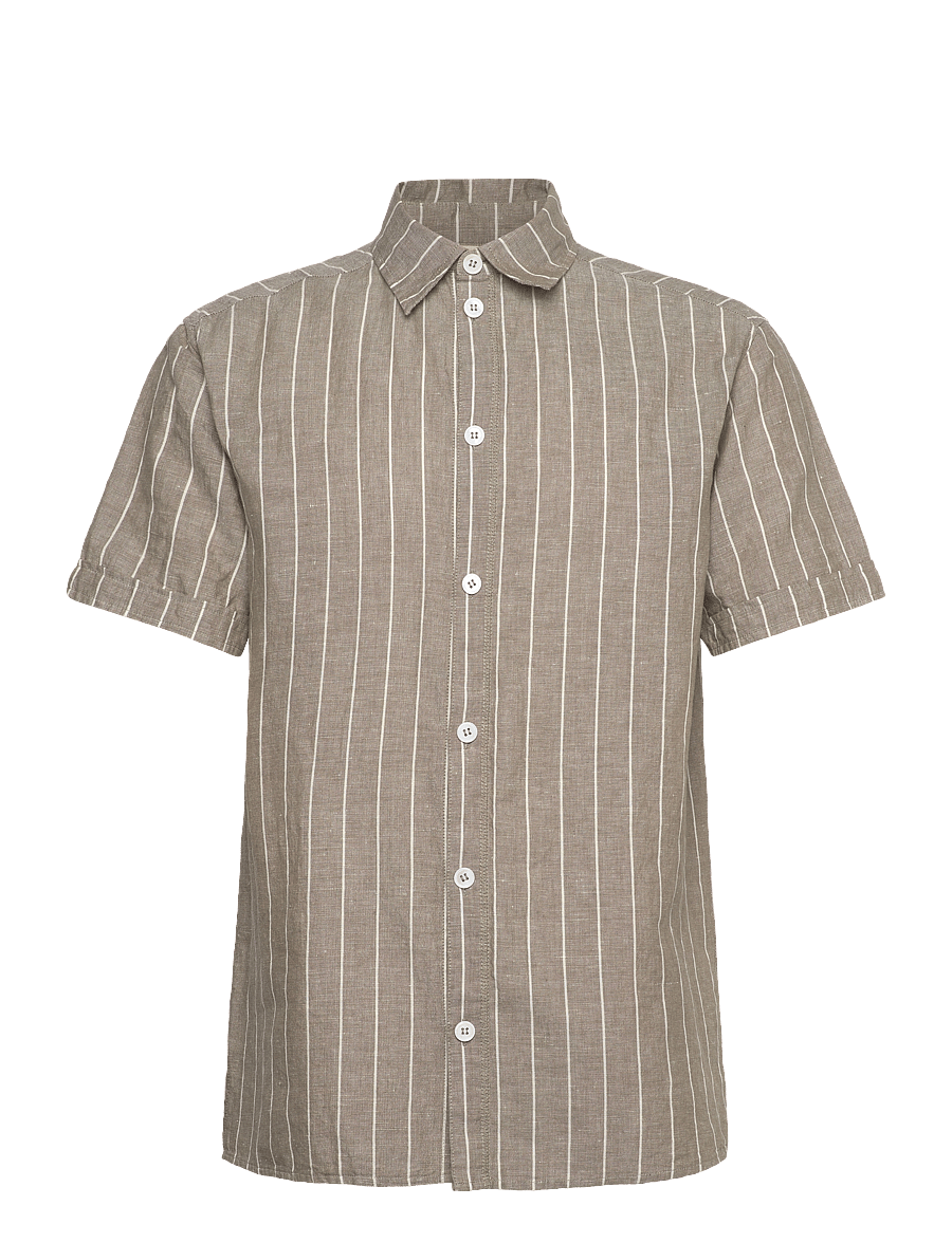 Brixtol Textiles - Callum - pellavakauluspaidat - light moss stripe - 1