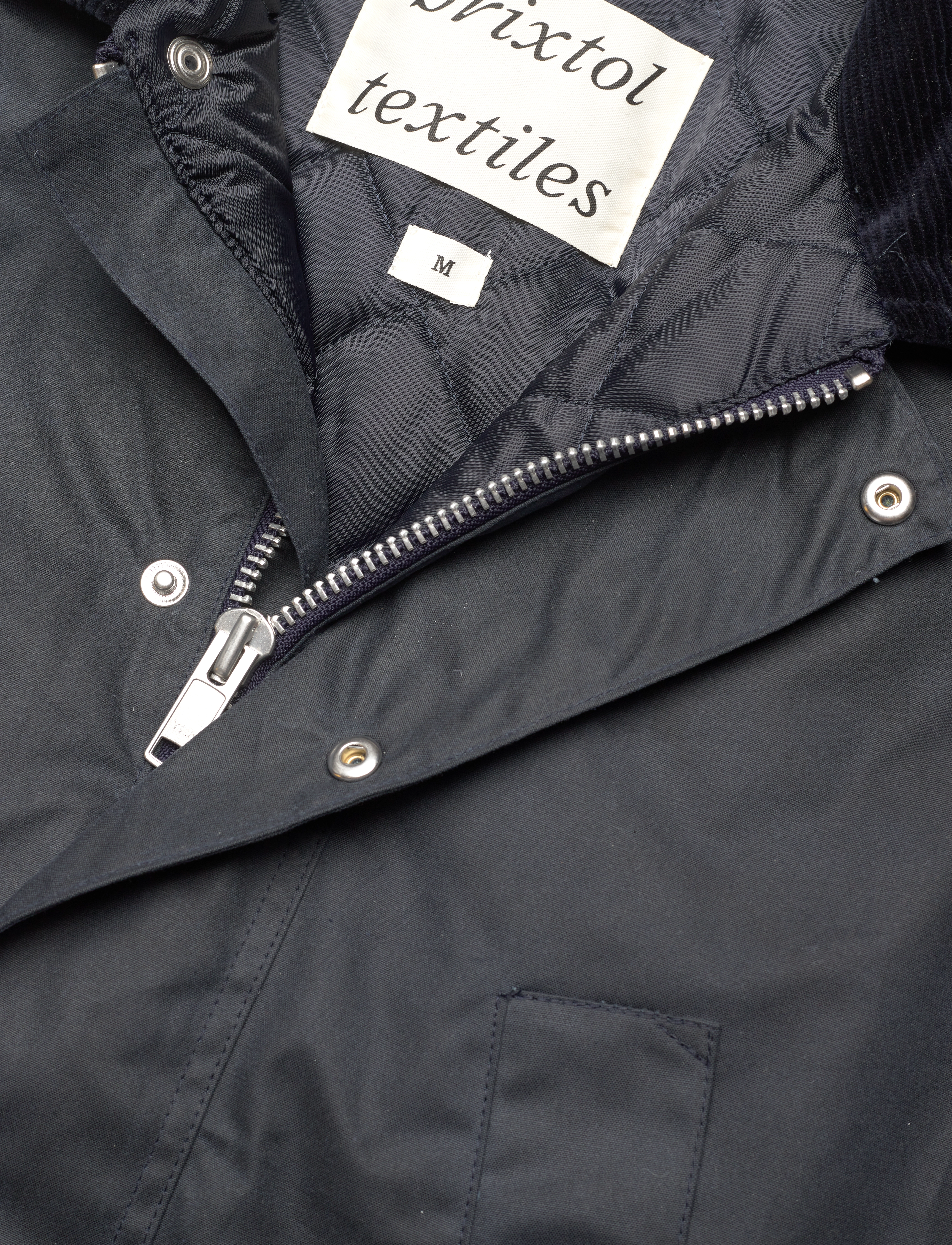 Brixtol Textiles - Curtis - navy wet wax - 2