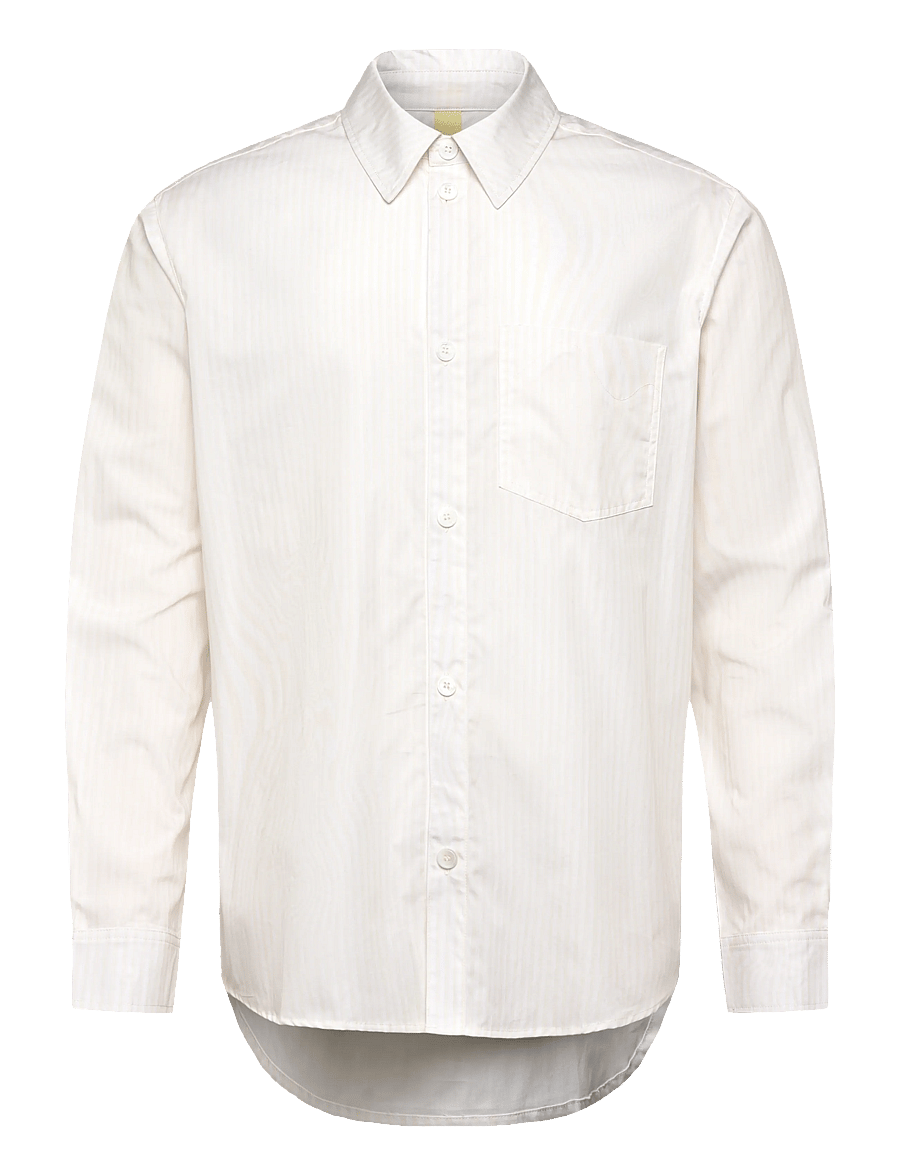Brixtol Textiles - Lawrence - randiga skjortor - off white glitch stripe - 1