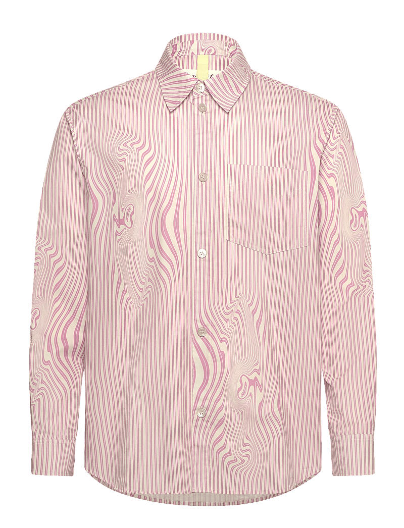 Brixtol Textiles - Lawrence - basic skjorter - pink glitch stripe - 1