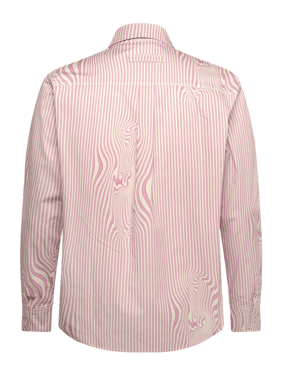Brixtol Textiles - Lawrence - koszule w paski i prążki - pink glitch stripe - 2