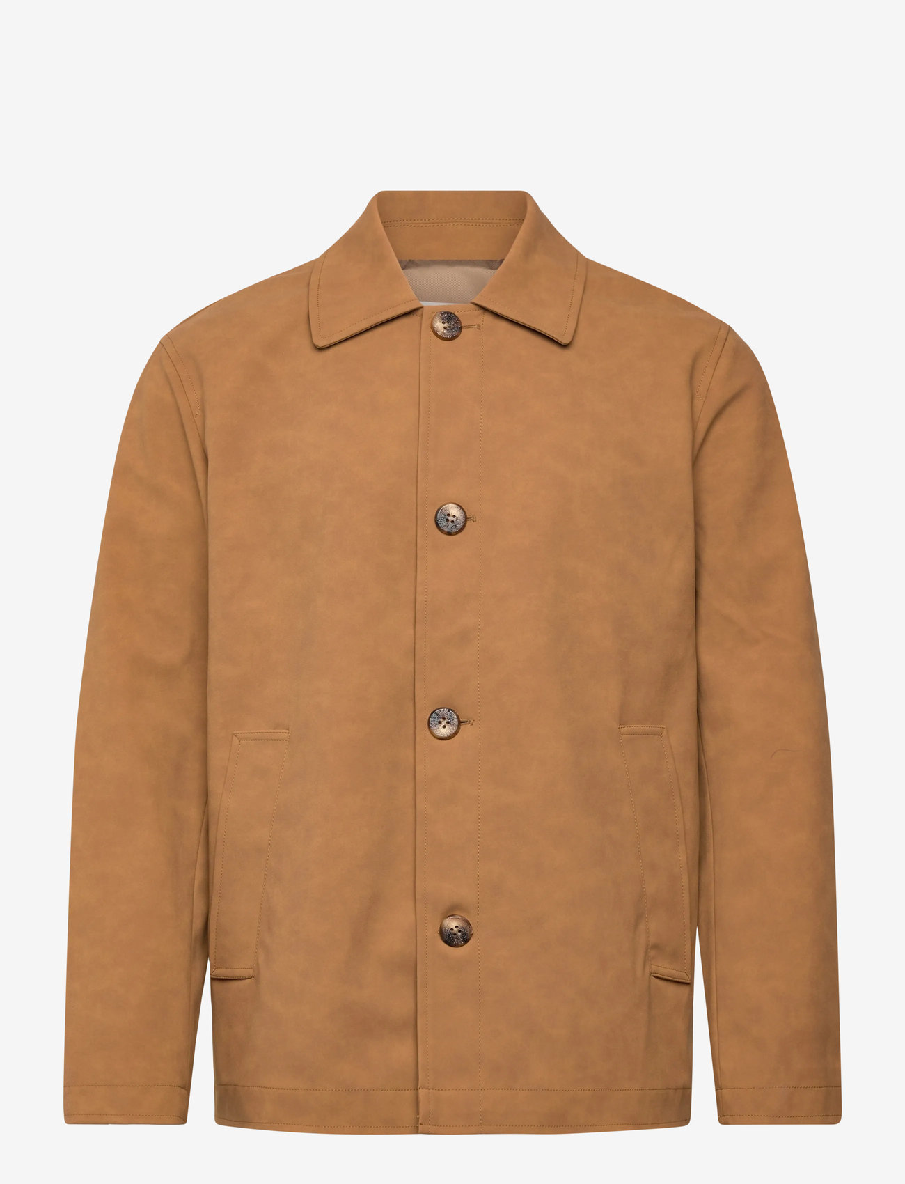 Brixtol Textiles - Alfred Faux Suede Tan Suede - vindjakker - tan suede - 1