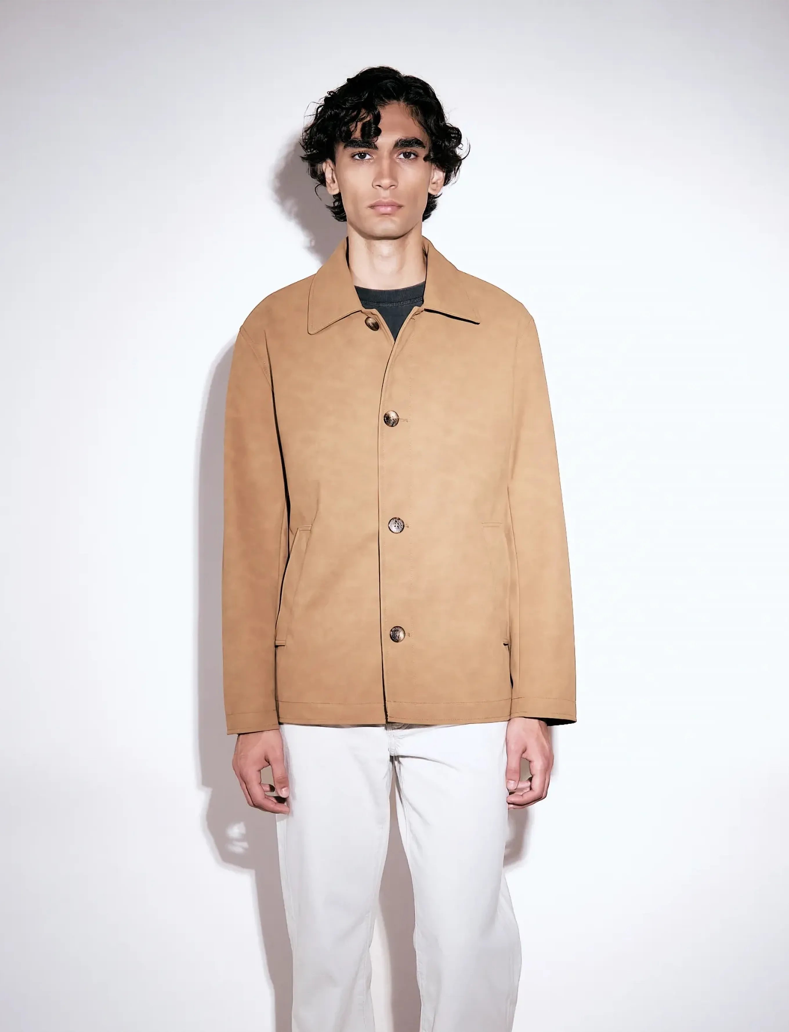 Brixtol Textiles Alfred Faux Suede Tan Suede - Vindjakker - TAN SUEDE / brown