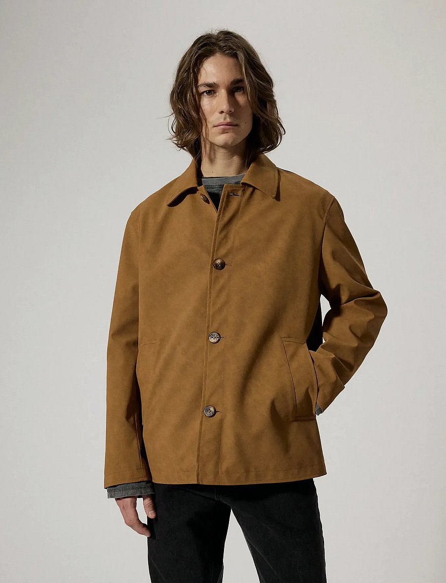 Brixtol Textiles - Alfred Faux Suede Tan Suede - vestes légères use default - tan suede - 4