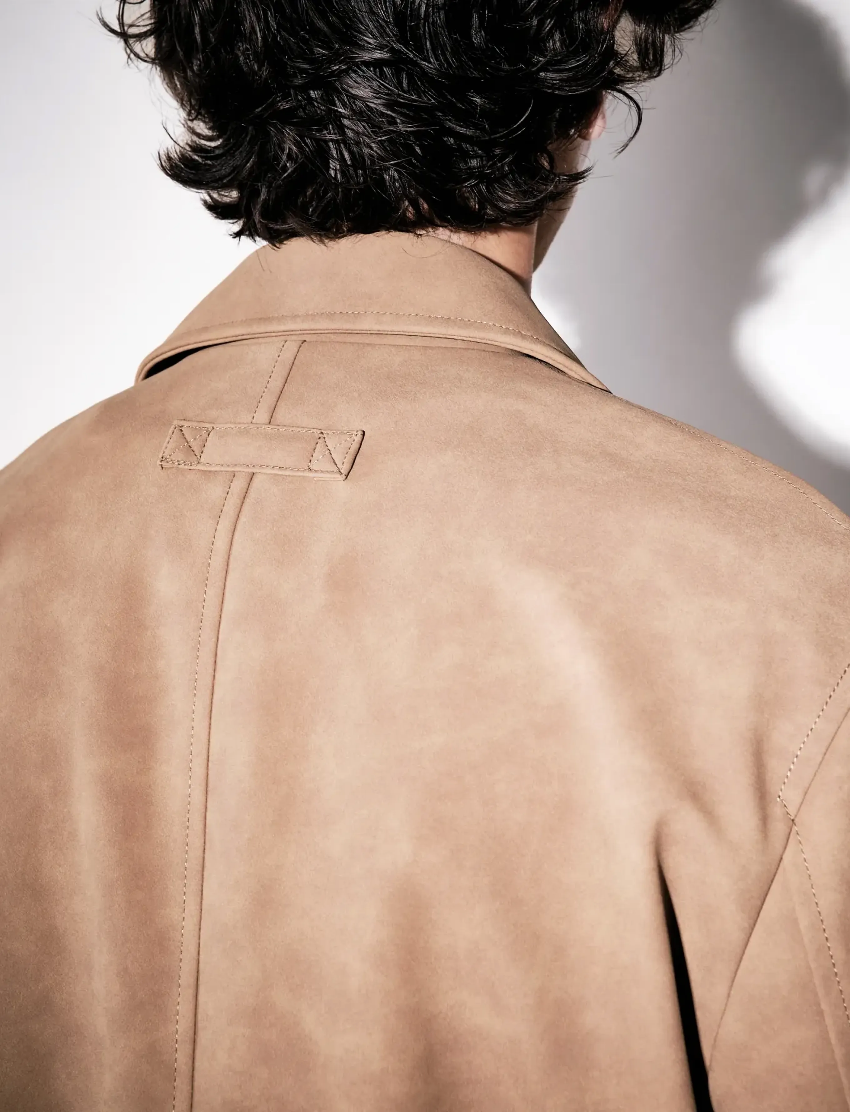 Brixtol Textiles Alfred Faux Suede Tan Suede skinnjackor herr – bild 5